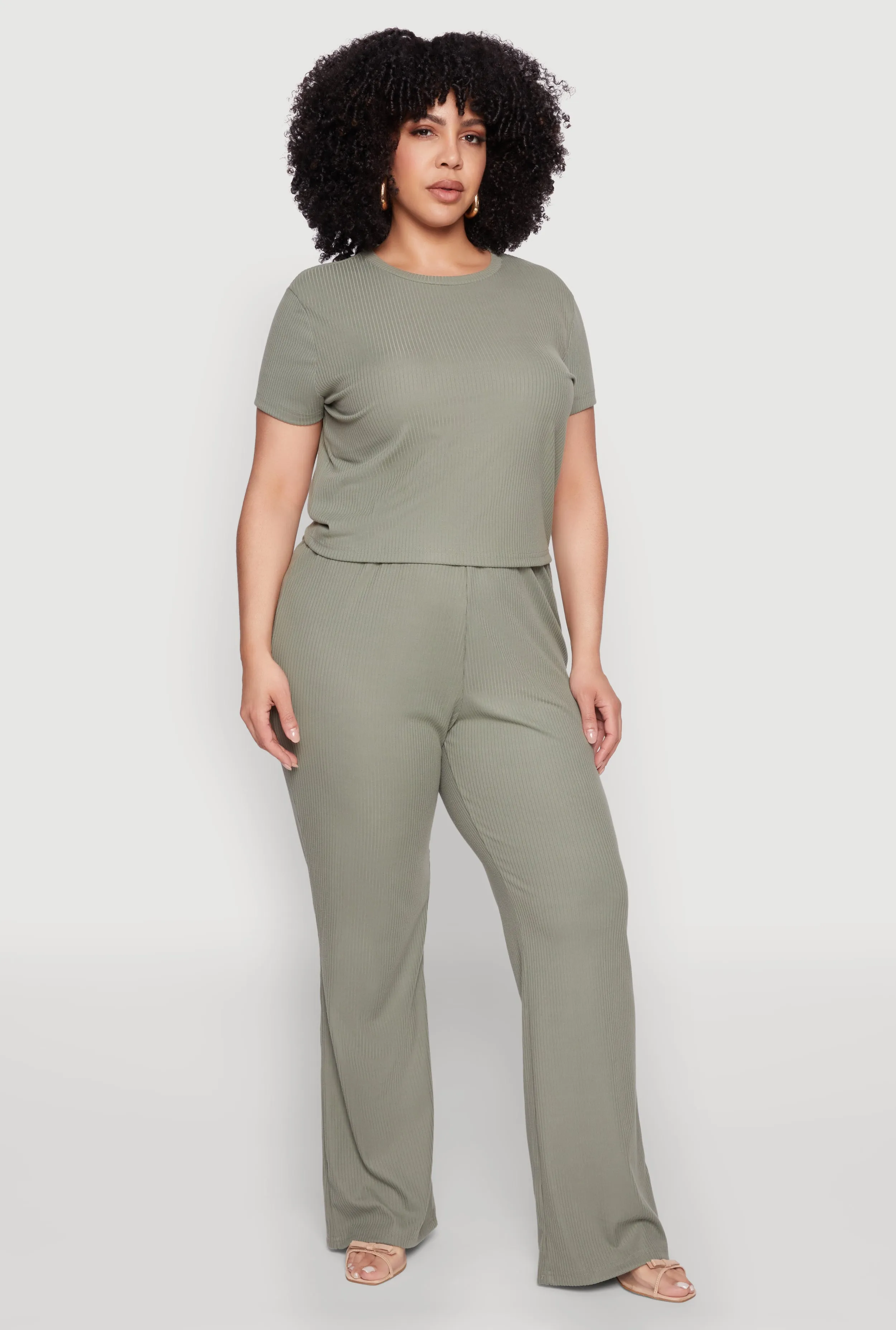 Plus Size Ribbed Knit T Shirt sold by Rainbow product image thumbnail 3