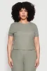 Plus Size Ribbed Knit T Shirt sold by Rainbow