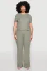 Plus Size Ribbed Knit T Shirt sold by Rainbow