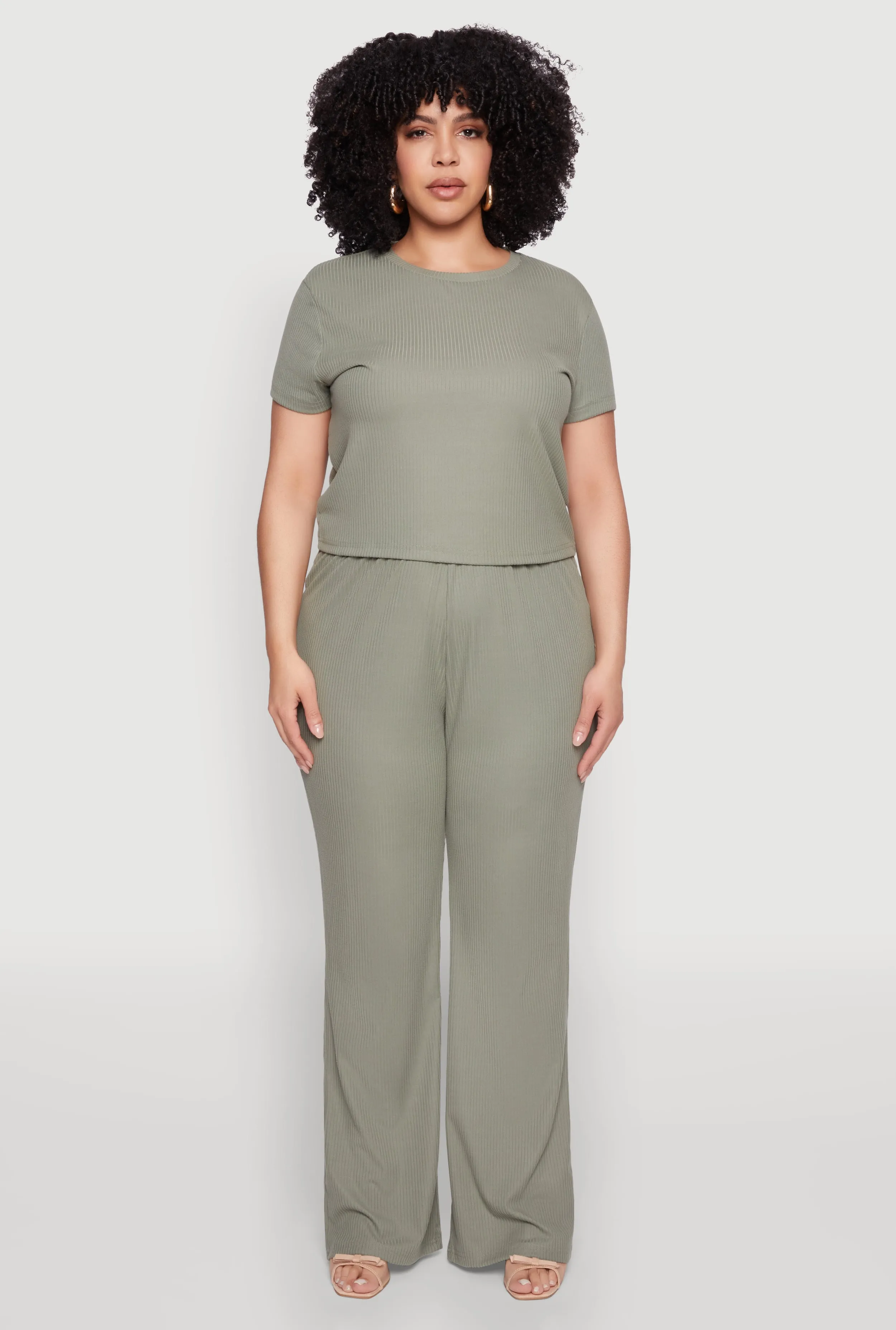 Plus Size Ribbed Knit T Shirt sold by Rainbow product image thumbnail 2