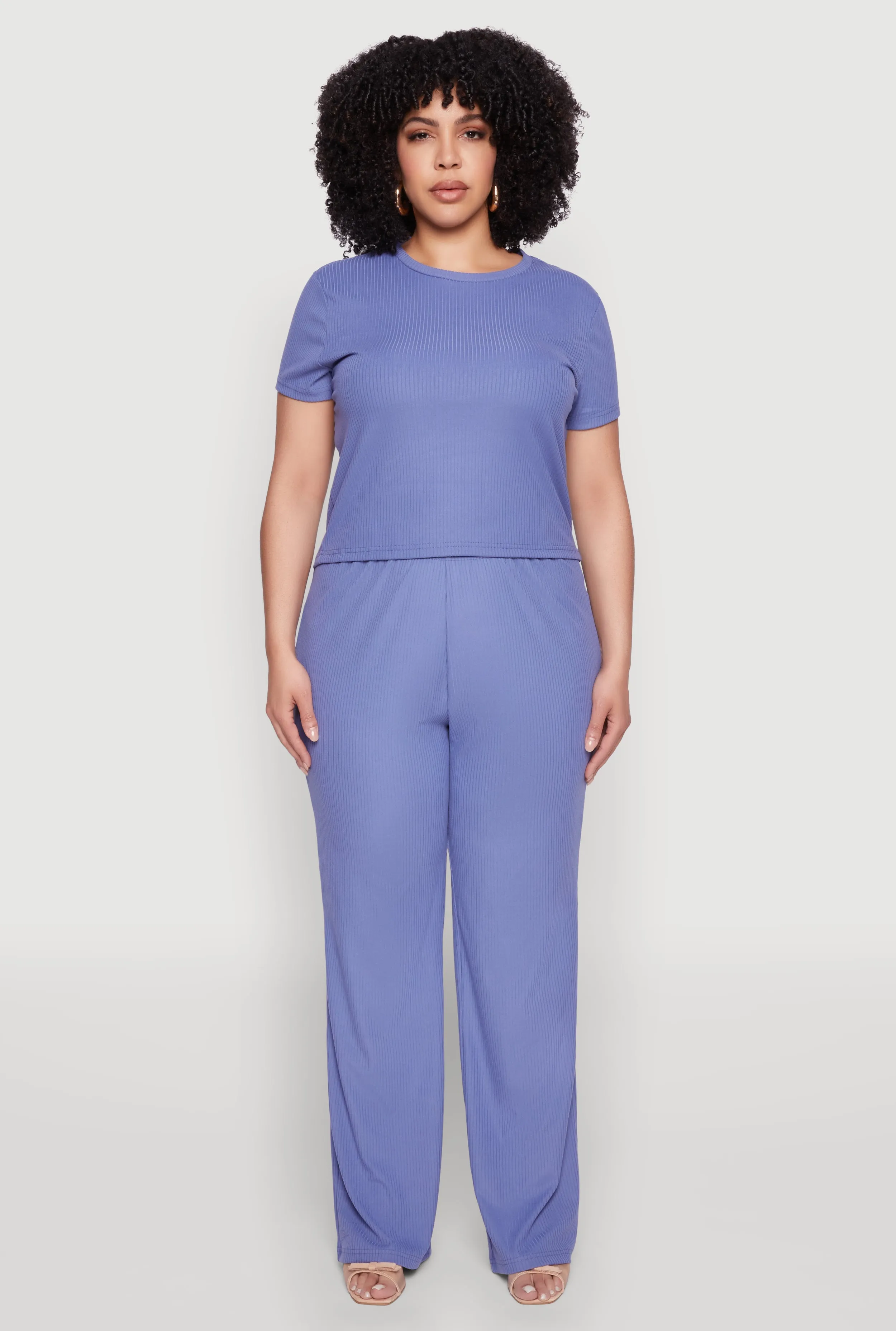 Plus Size Ribbed Knit T Shirt sold by Rainbow product image thumbnail 2