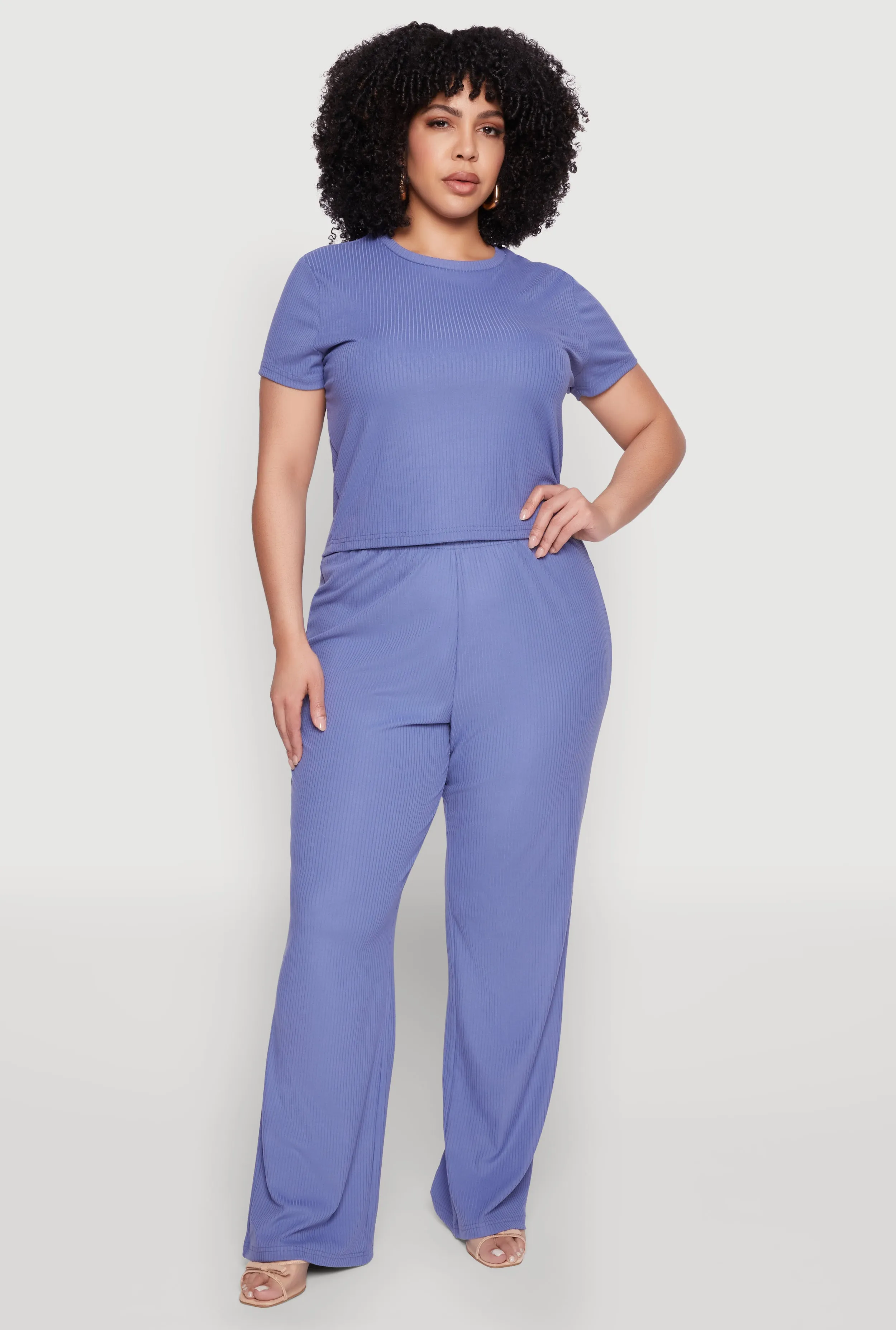 Plus Size Ribbed Knit T Shirt sold by Rainbow product image thumbnail 3