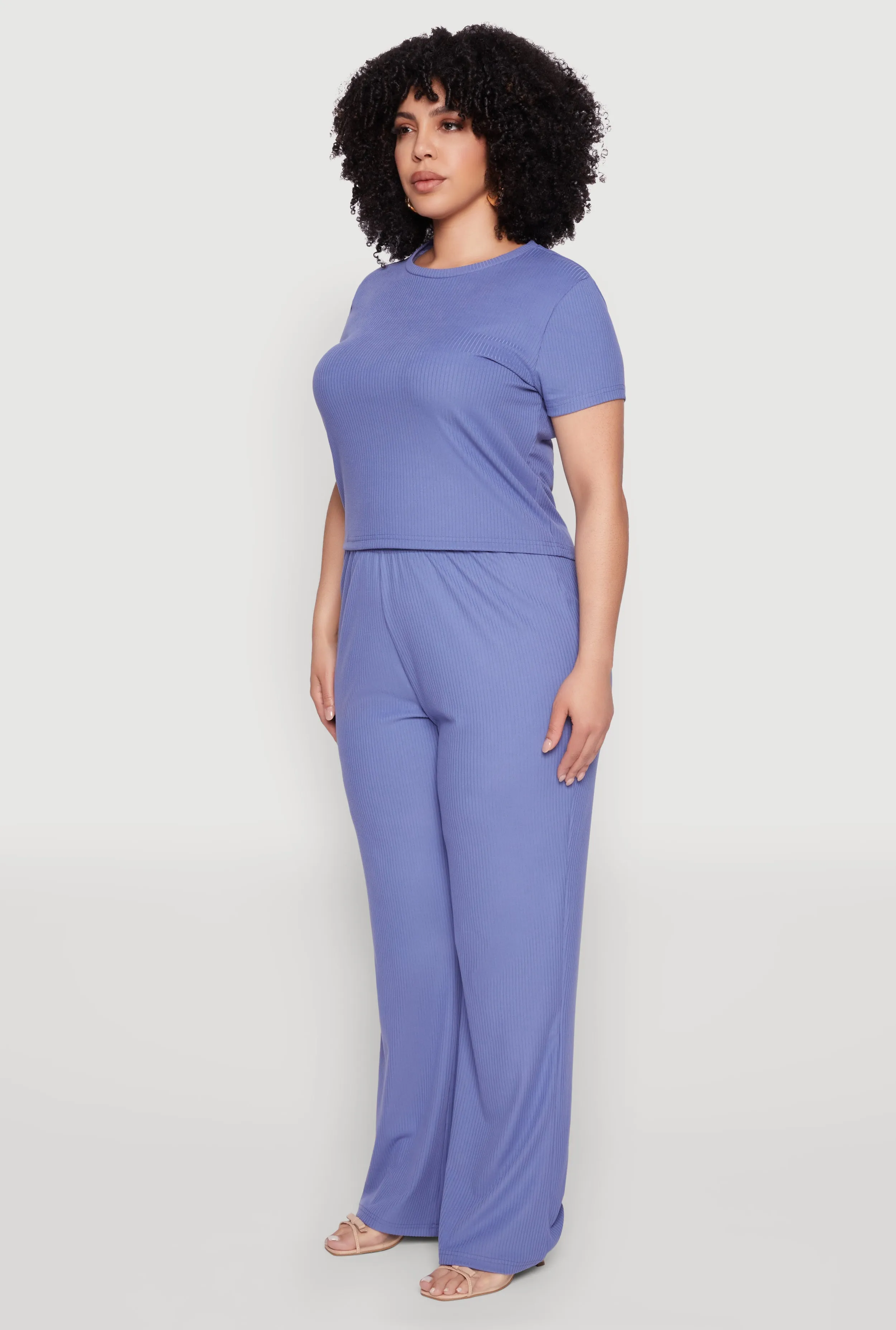 Plus Size Ribbed Knit T Shirt sold by Rainbow product image thumbnail 5