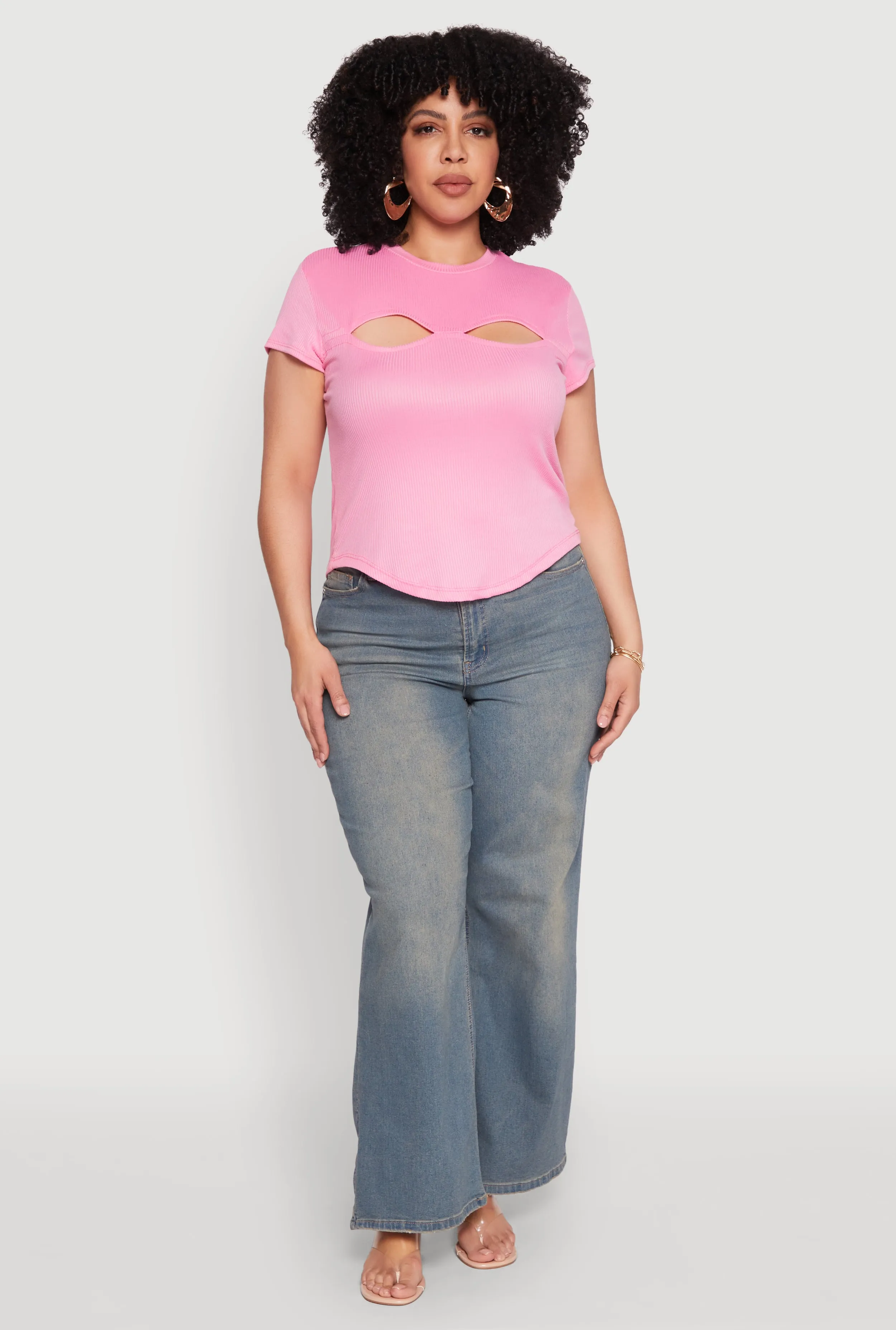 Plus Size Cut Out Rib Knit Top sold by Rainbow product image thumbnail 3
