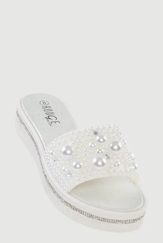 Studded Band Open Toe Slide Sandals sold by Rainbow