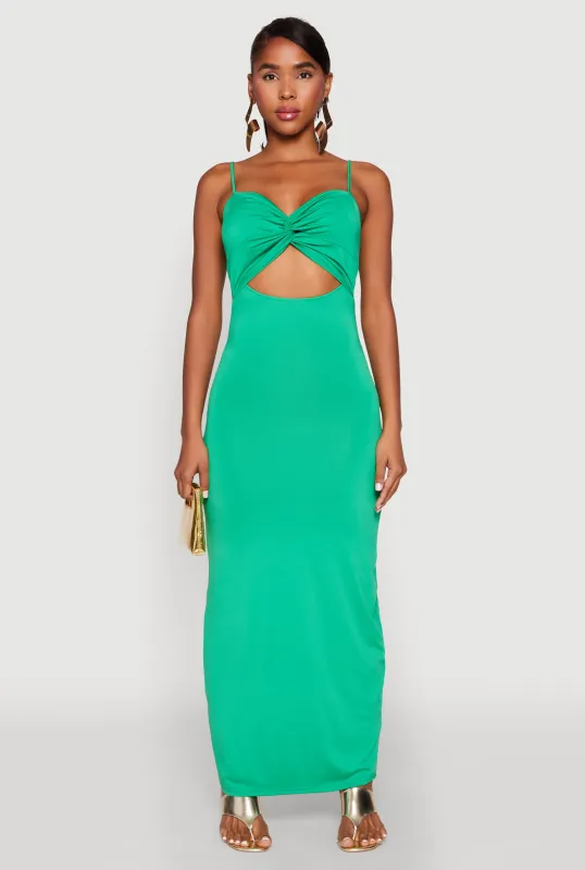 Twist Front Cut Out Maxi Dress sold by Rainbow