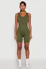 Ribbed Cut Out Side Biker Romper sold by Rainbow