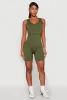 Ribbed Cut Out Side Biker Romper sold by Rainbow