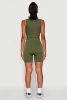 Ribbed Cut Out Side Biker Romper sold by Rainbow