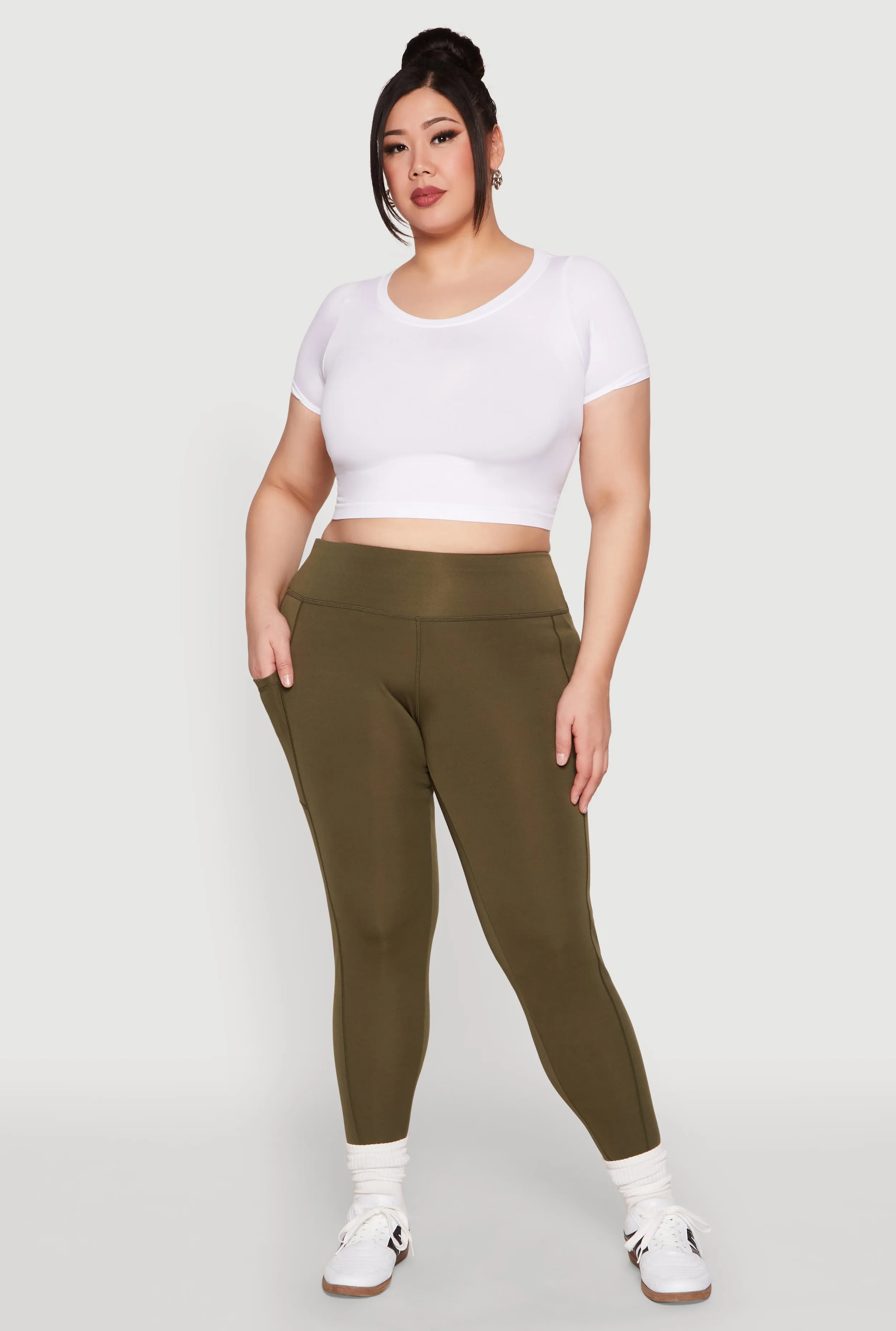 Plus Size Side Pocket Leggings sold by Rainbow