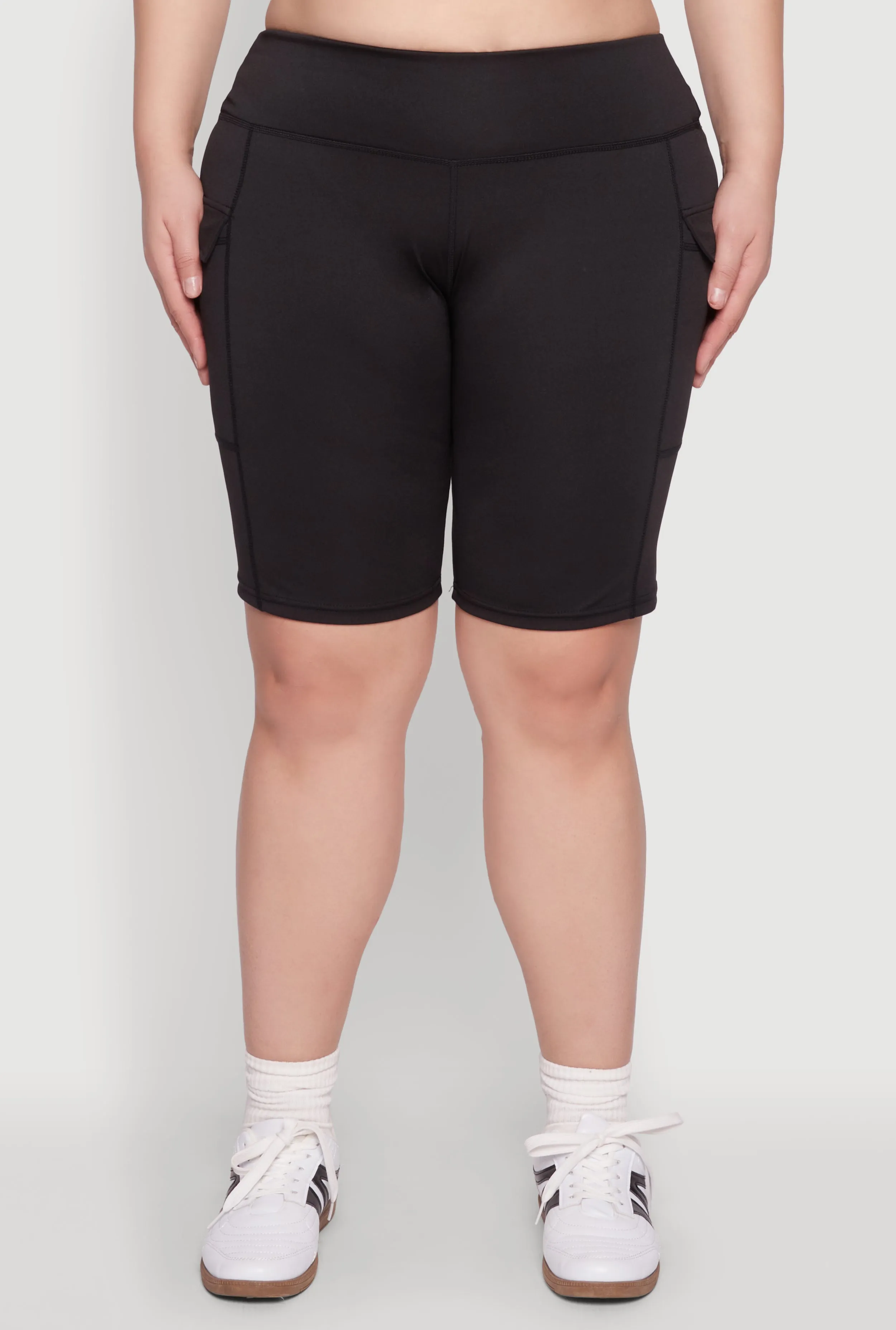 Plus Size High Waisted Cargo Pocket Biker Shorts sold by Rainbow product image thumbnail 5