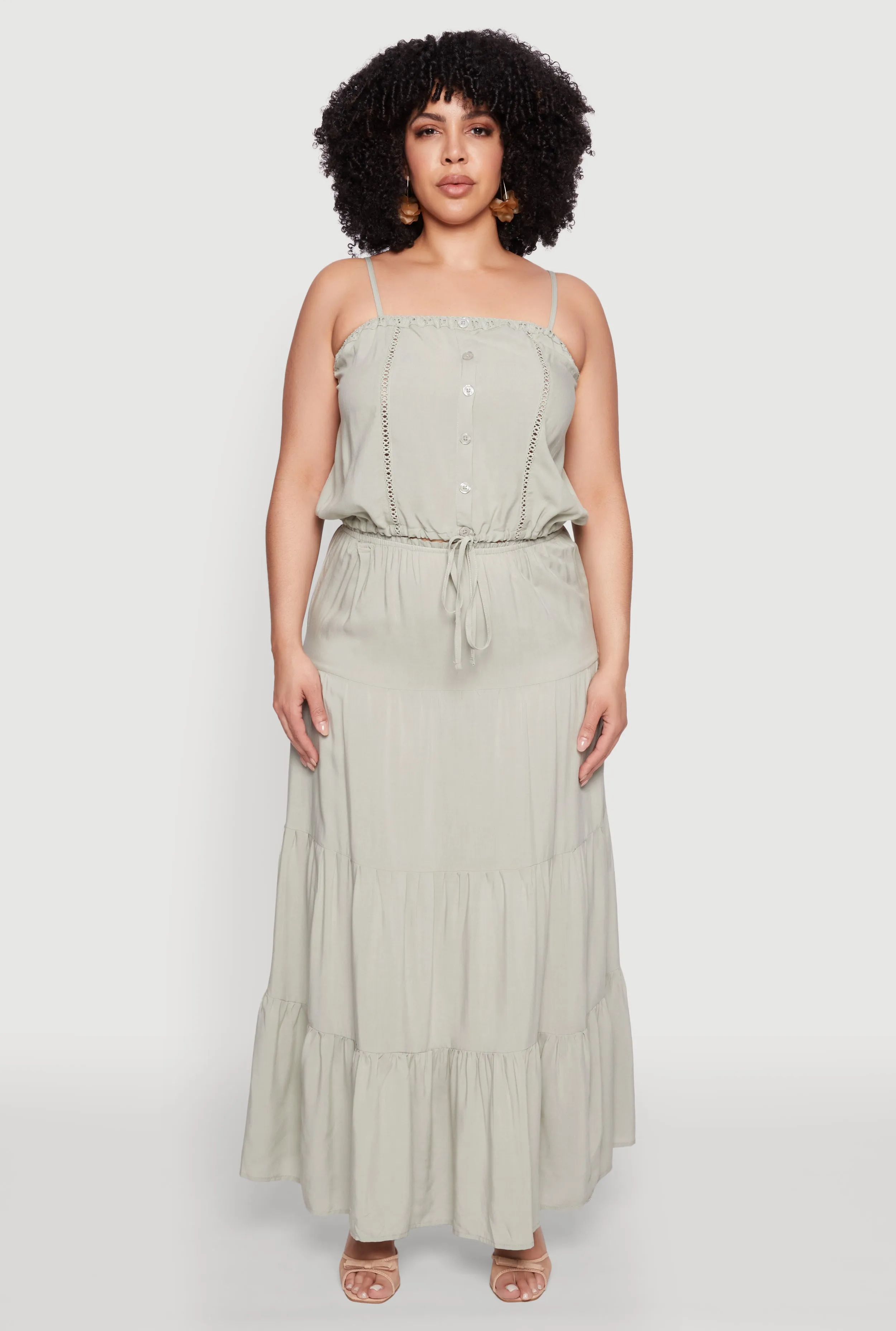 Plus Size Almost Famous Tiered Skirt sold by Rainbow