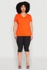 Plus Size V Neck Short Sleeve Top sold by Rainbow