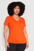 Plus Size V Neck Short Sleeve Top sold by Rainbow
