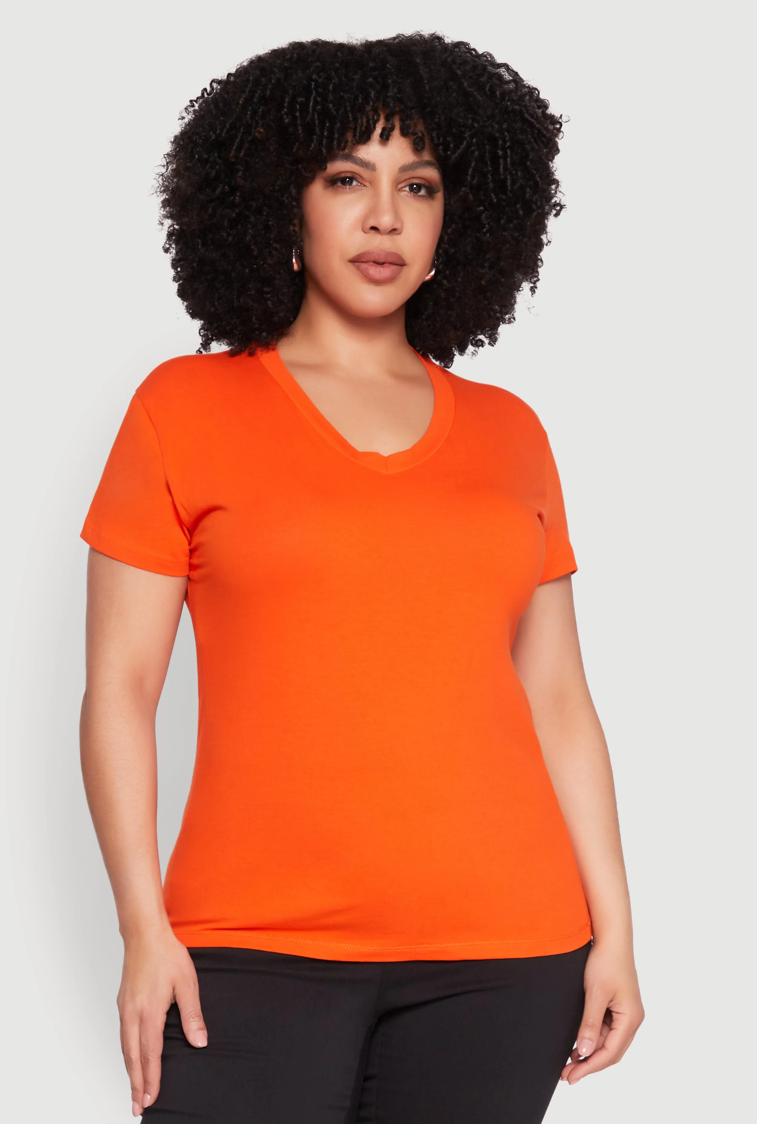 Plus Size V Neck Short Sleeve Top sold by Rainbow product image thumbnail 2