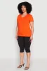 Plus Size V Neck Short Sleeve Top sold by Rainbow