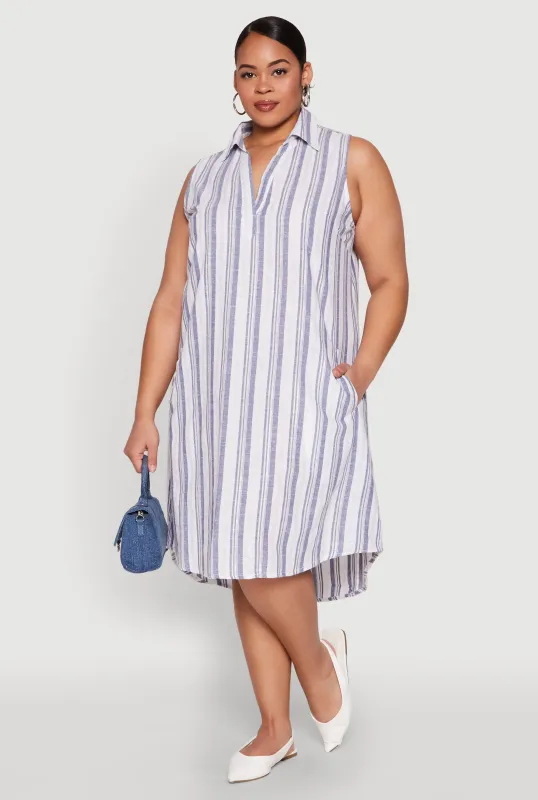Plus Size Lurex Striped Midi Dress sold by Rainbow