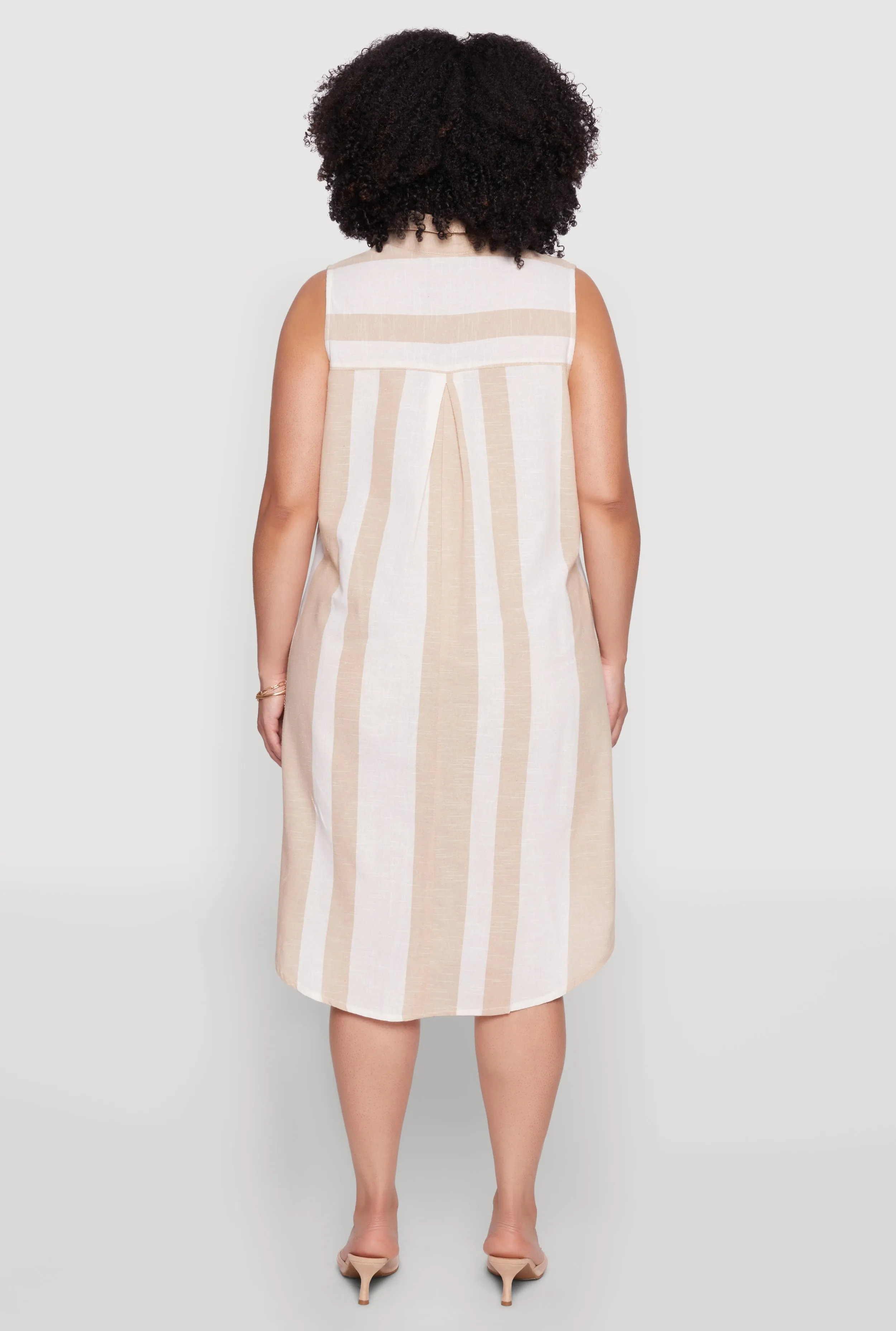 Plus Size Striped Sleeveless Shift Dress sold by Rainbow product image thumbnail 5