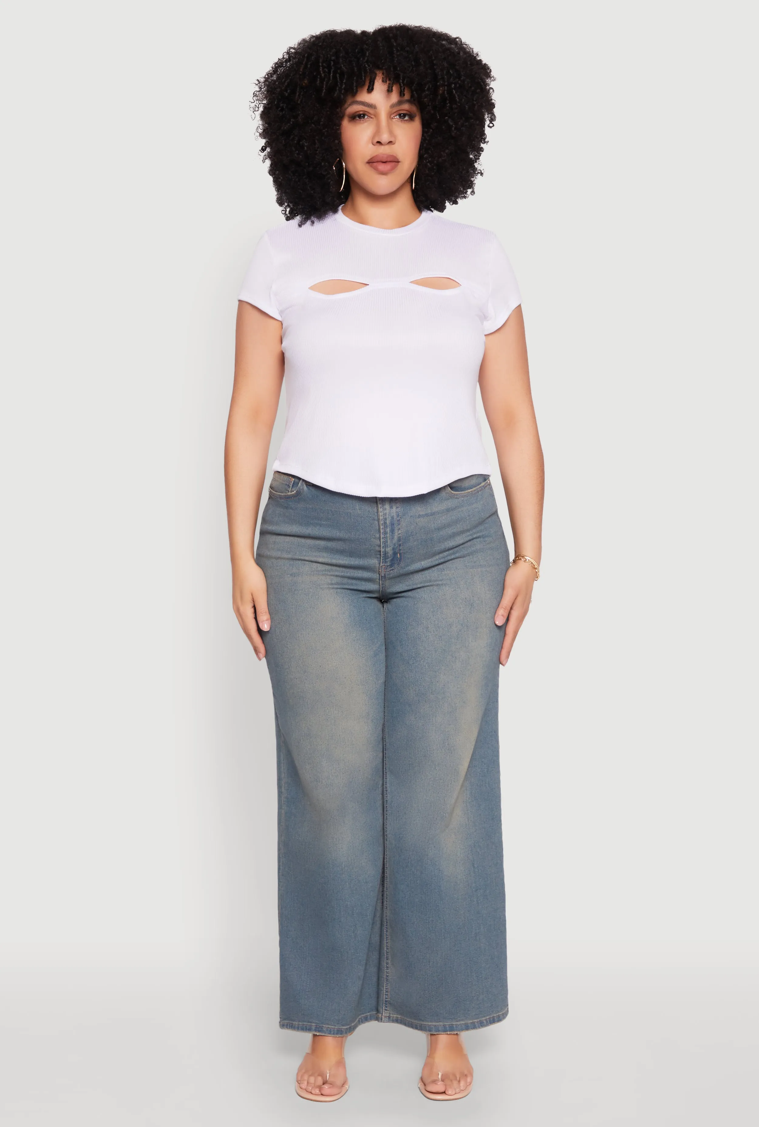 Plus Size Cut Out Rib Knit Top sold by Rainbow product image thumbnail 3