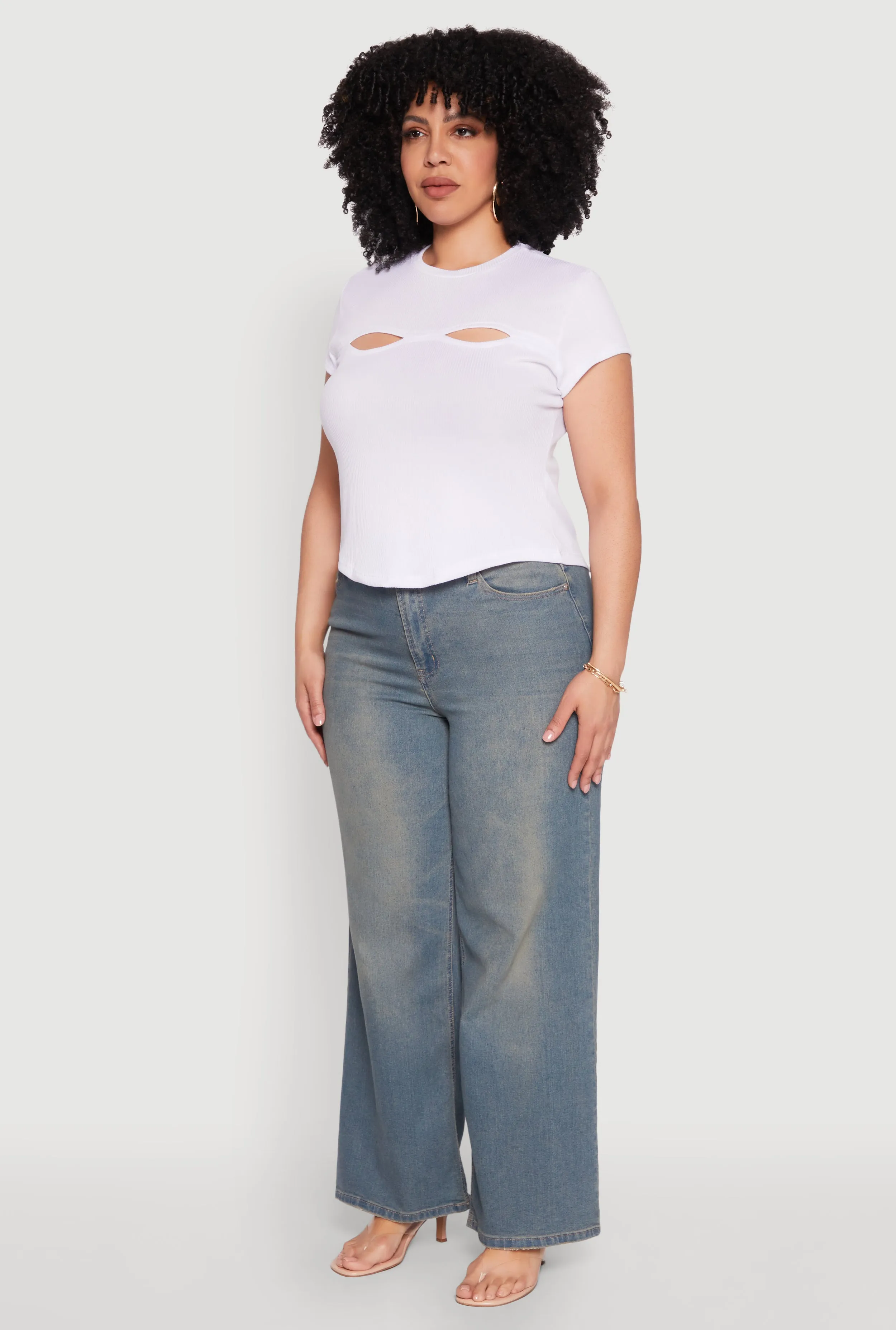 Plus Size Cut Out Rib Knit Top sold by Rainbow product image thumbnail 5