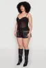 Plus Size Mesh Zip Back Bustier Top sold by Rainbow