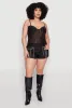 Plus Size Mesh Zip Back Bustier Top sold by Rainbow