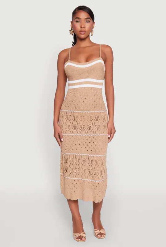 Almost Famous Contrast Trim Midi Dress sold by Rainbow