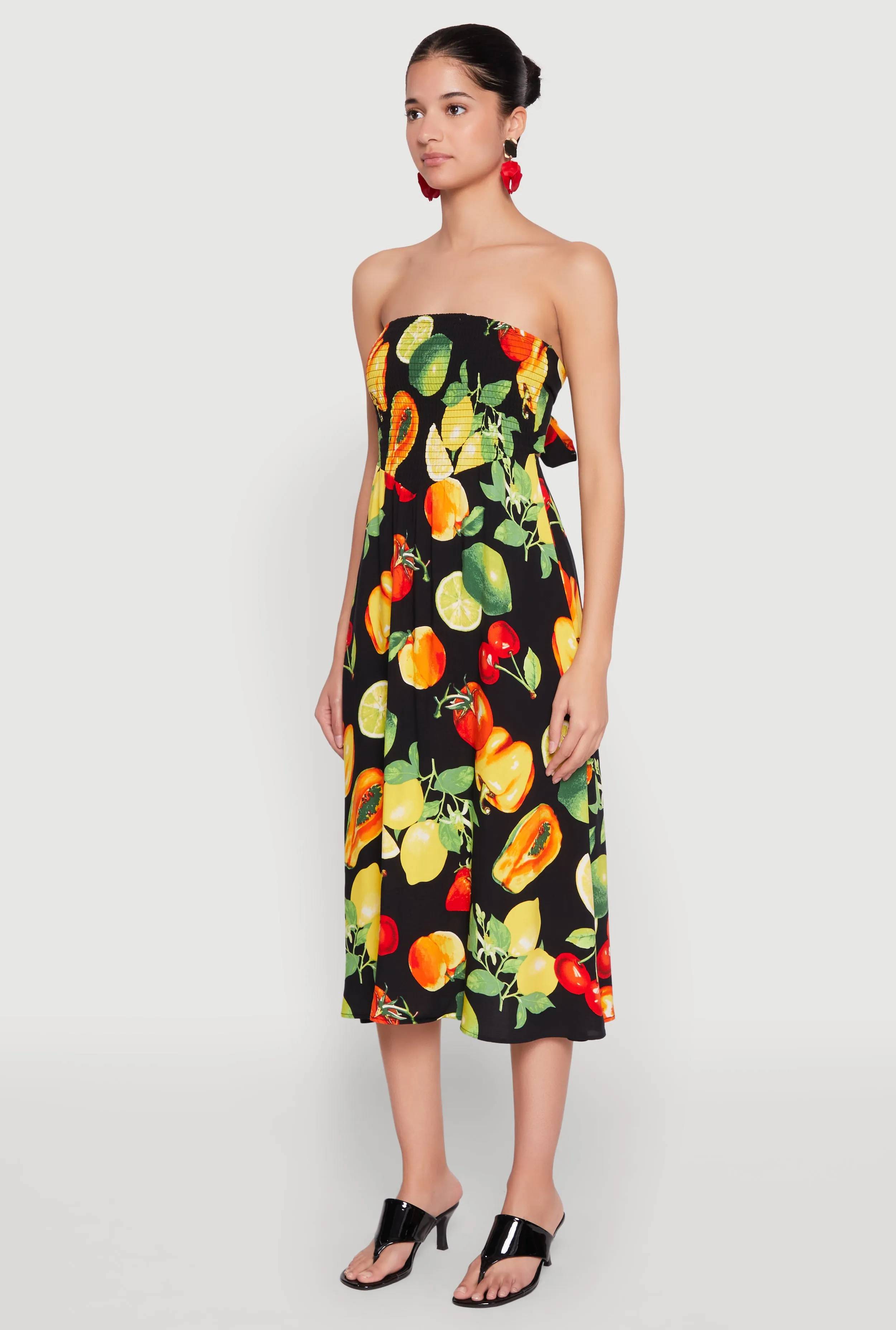 Almost Famous Assorted Fruit Smocked Dress sold by Rainbow product image thumbnail 3