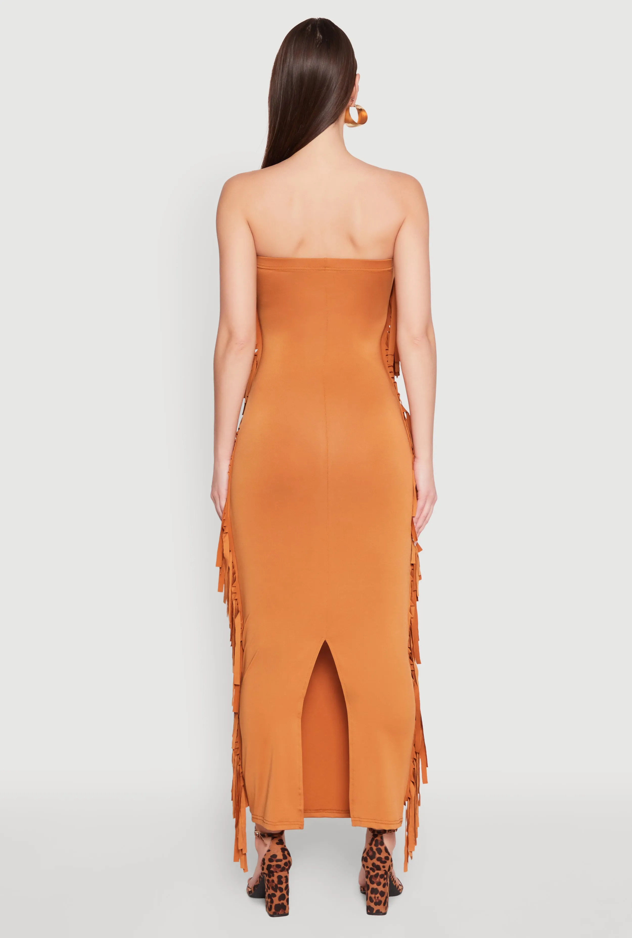 Side Fringe Maxi Tube Dress sold by Rainbow product image thumbnail 5