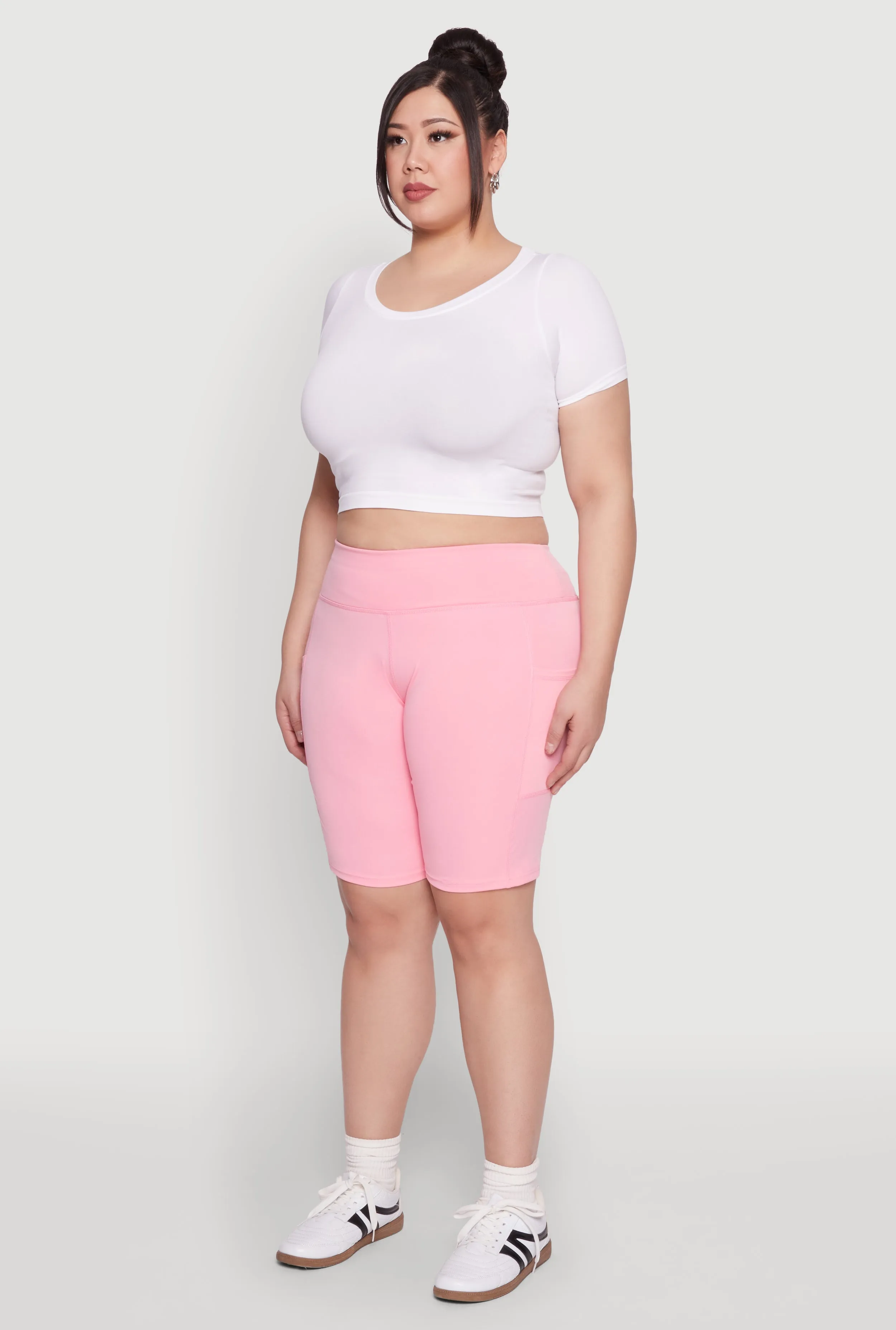 Plus Size Cell Phone Pocket Biker Shorts sold by Rainbow product image thumbnail 3