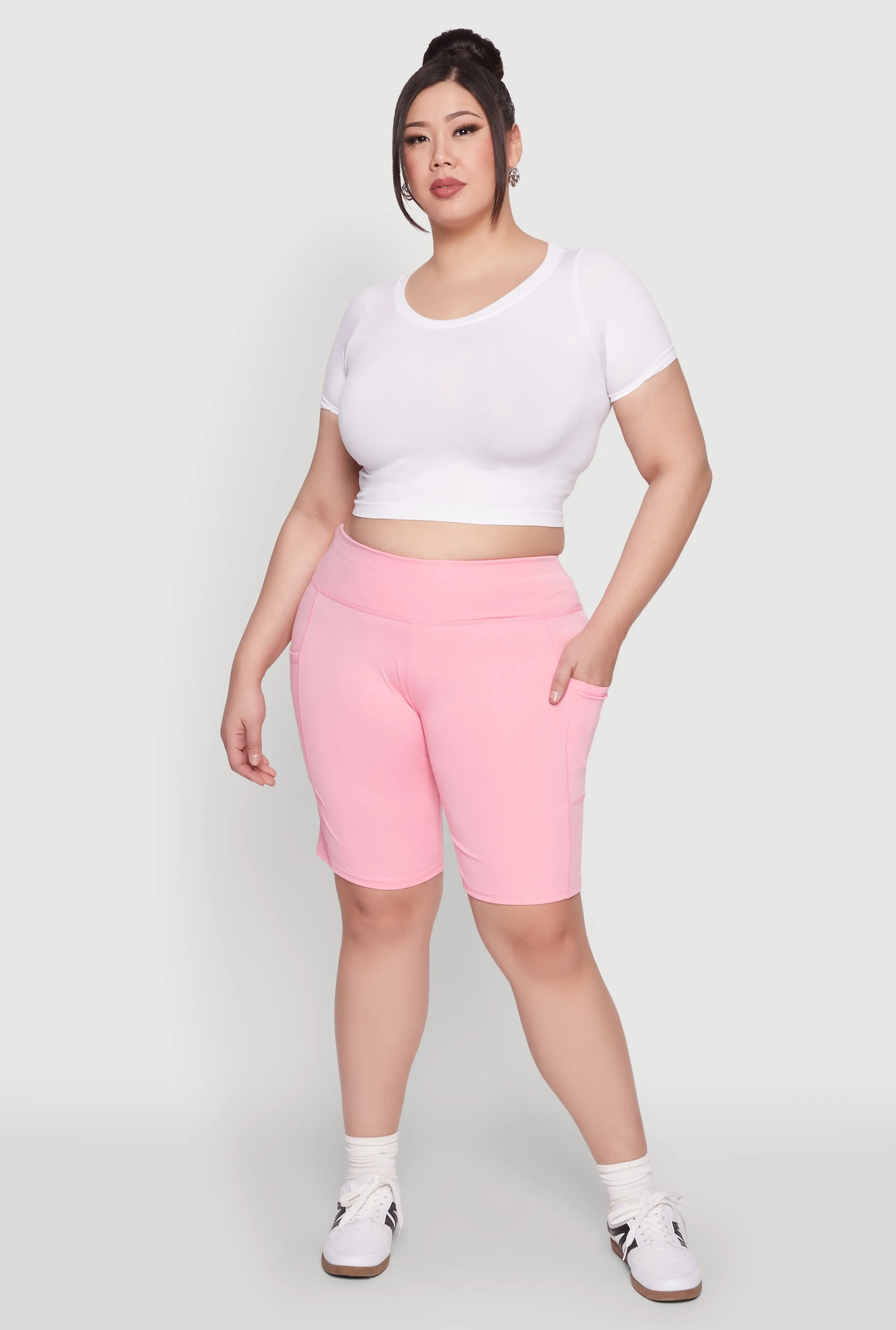 Plus Size Cell Phone Pocket Biker Shorts sold by Rainbow product image thumbnail 2