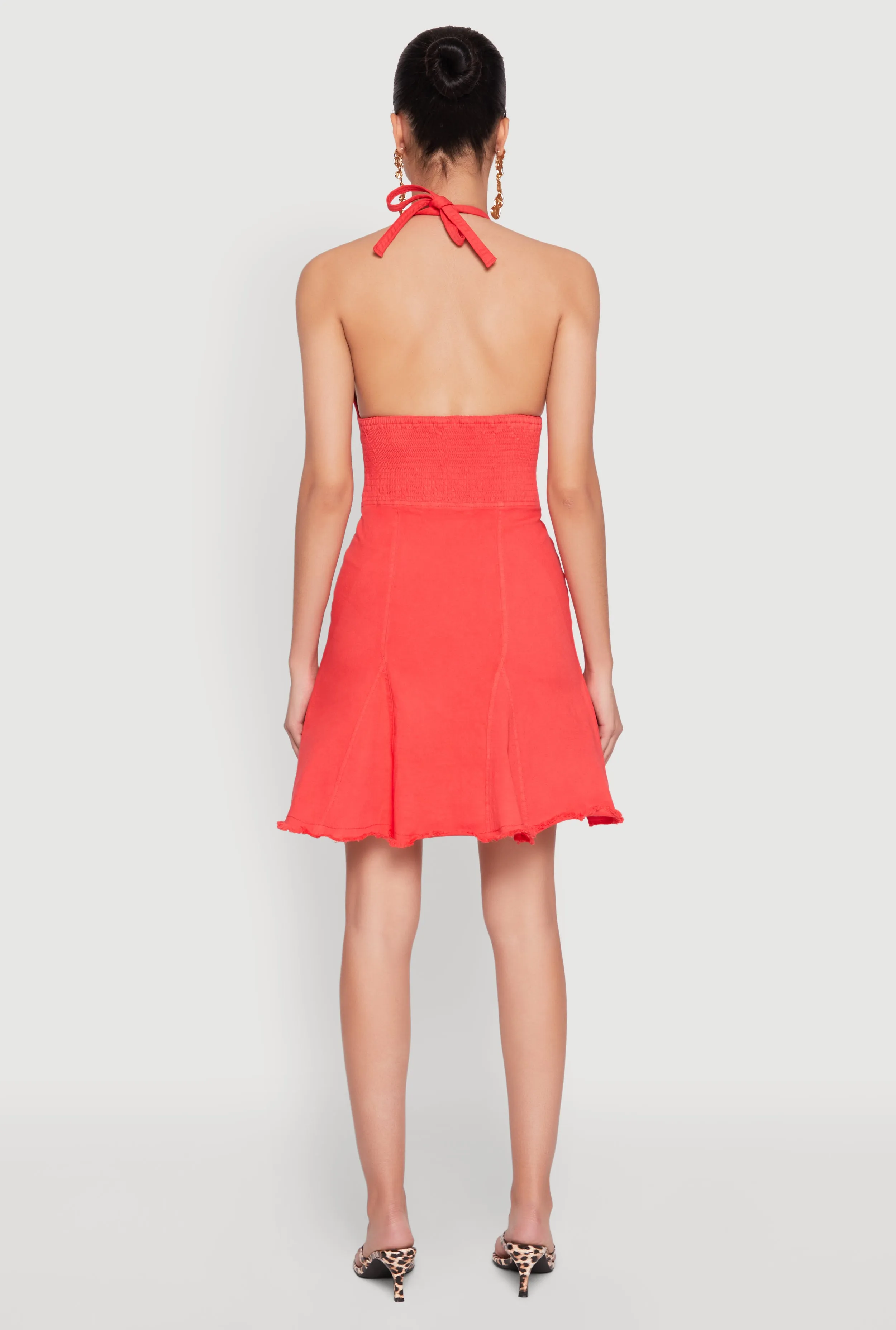 Mineral Wash Denim Halter Neck Dress sold by Rainbow product image thumbnail 5