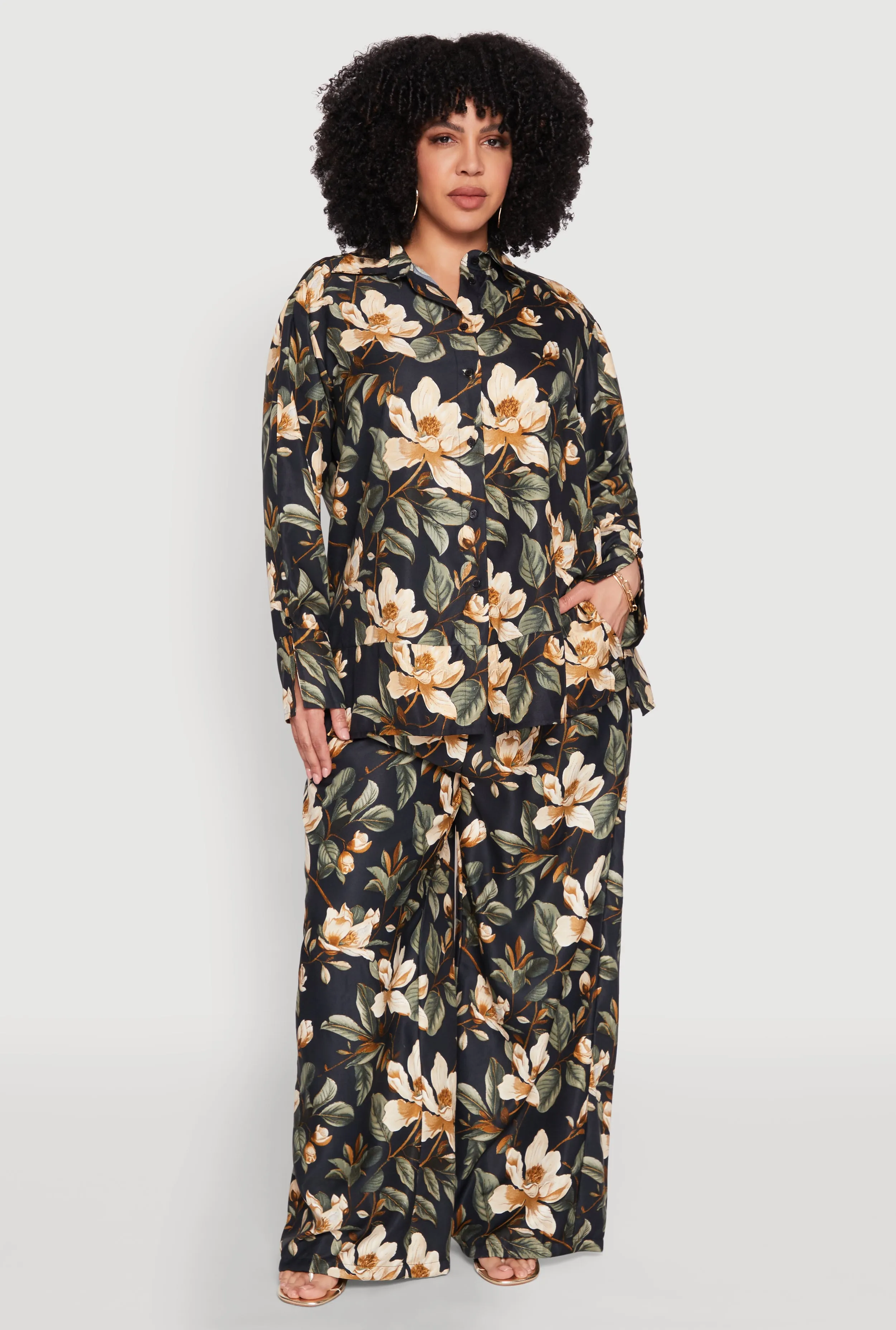 Plus Size Spoon Jeans Drawstring Palazzo Pants sold by Rainbow