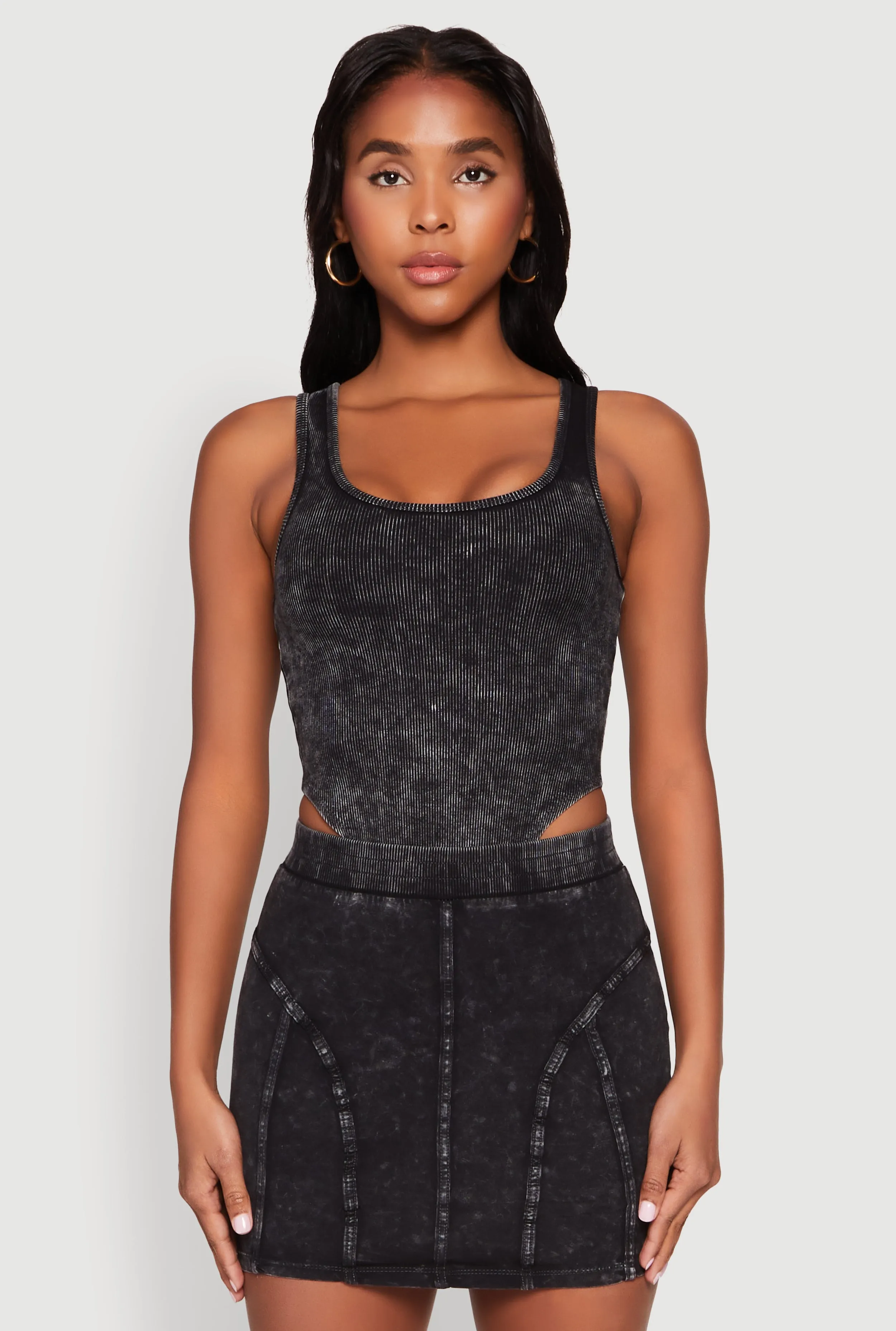 Mineral Wash High Cut Bodysuit sold by Rainbow