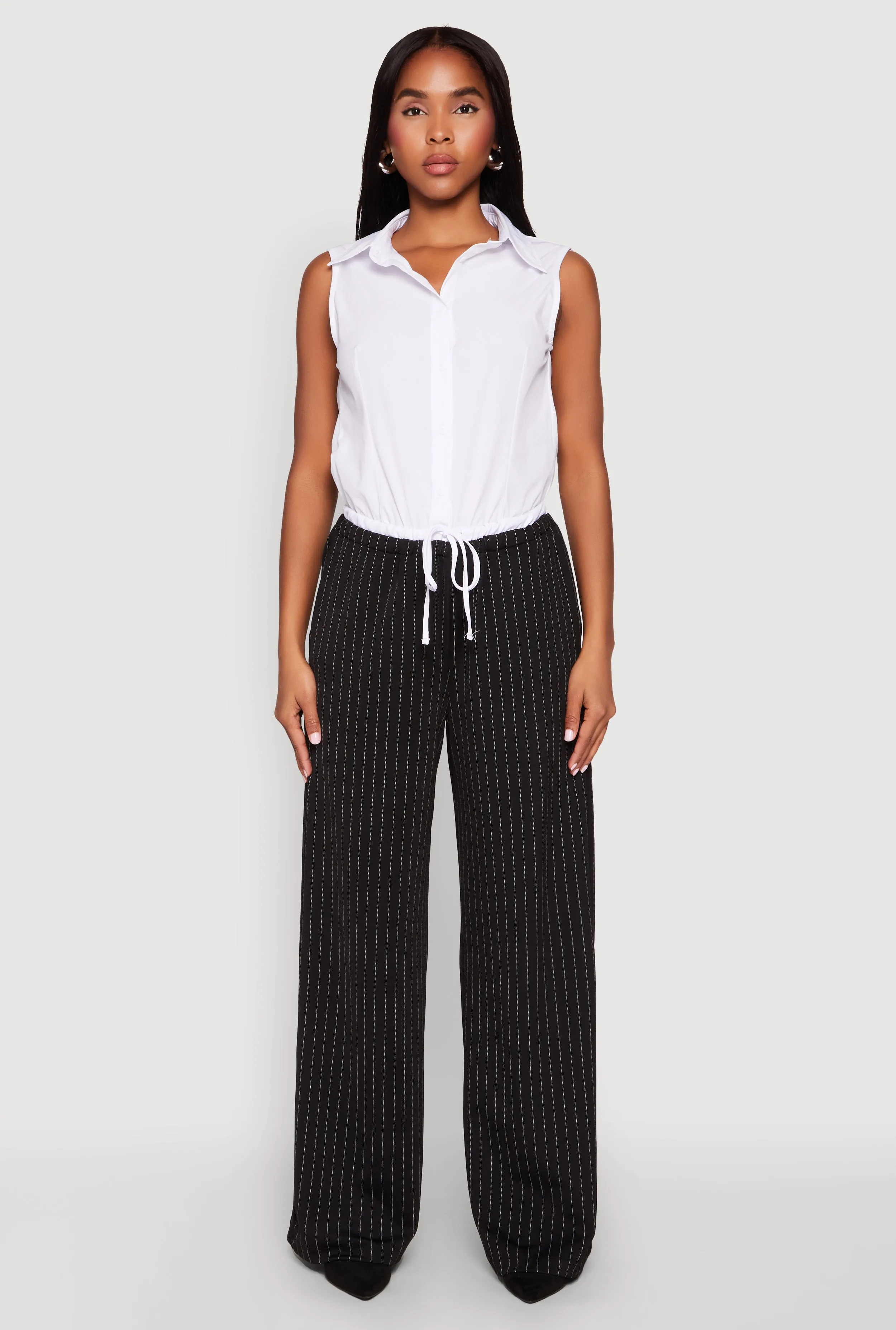 Contrast Waistband Pinstripe Trousers sold by Rainbow product image thumbnail 2