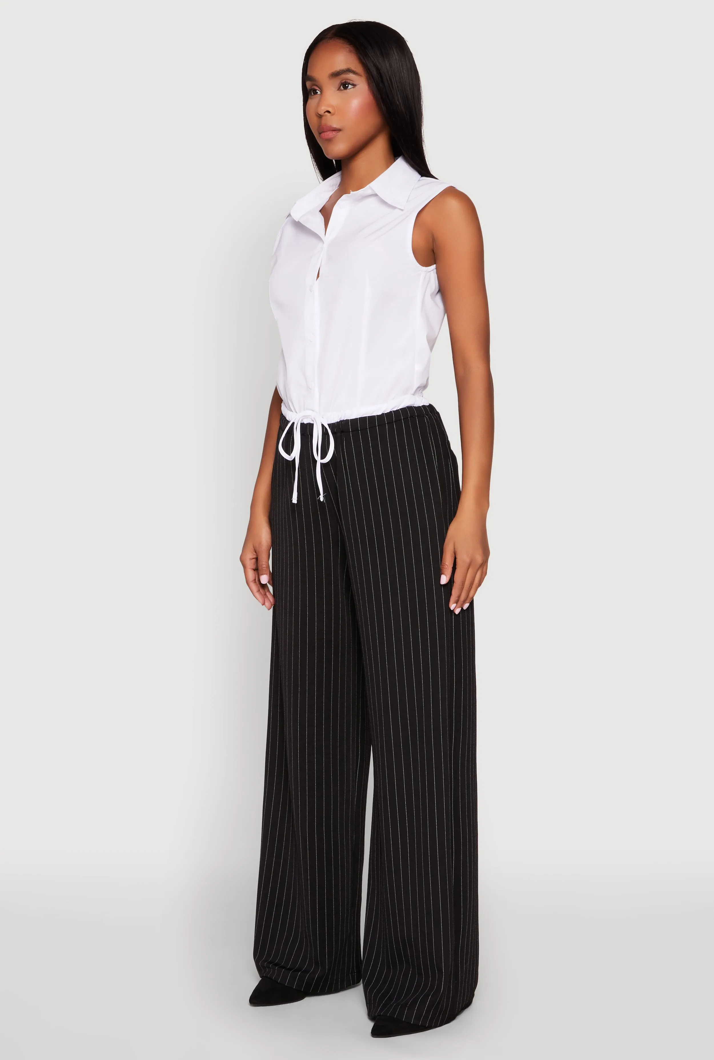 Contrast Waistband Pinstripe Trousers sold by Rainbow product image thumbnail 3