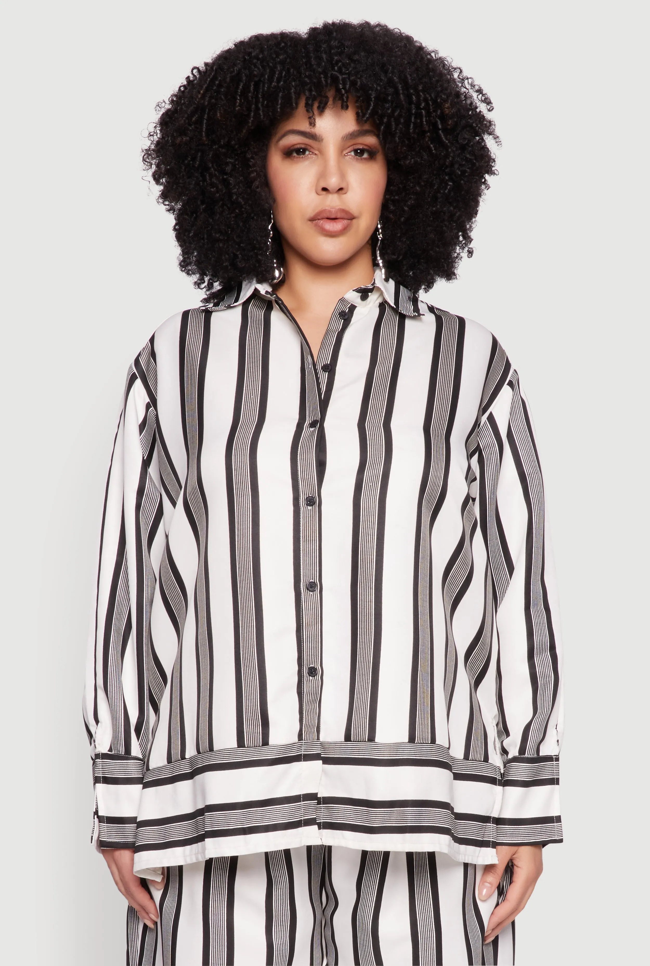 Plus Size Spoon Jeans Button Front Shirt sold by Rainbow