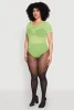Plus Size Mesh Scoop Neck Bodysuit sold by Rainbow