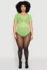 Plus Size Mesh Scoop Neck Bodysuit sold by Rainbow