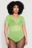 Plus Size Mesh Scoop Neck Bodysuit sold by Rainbow