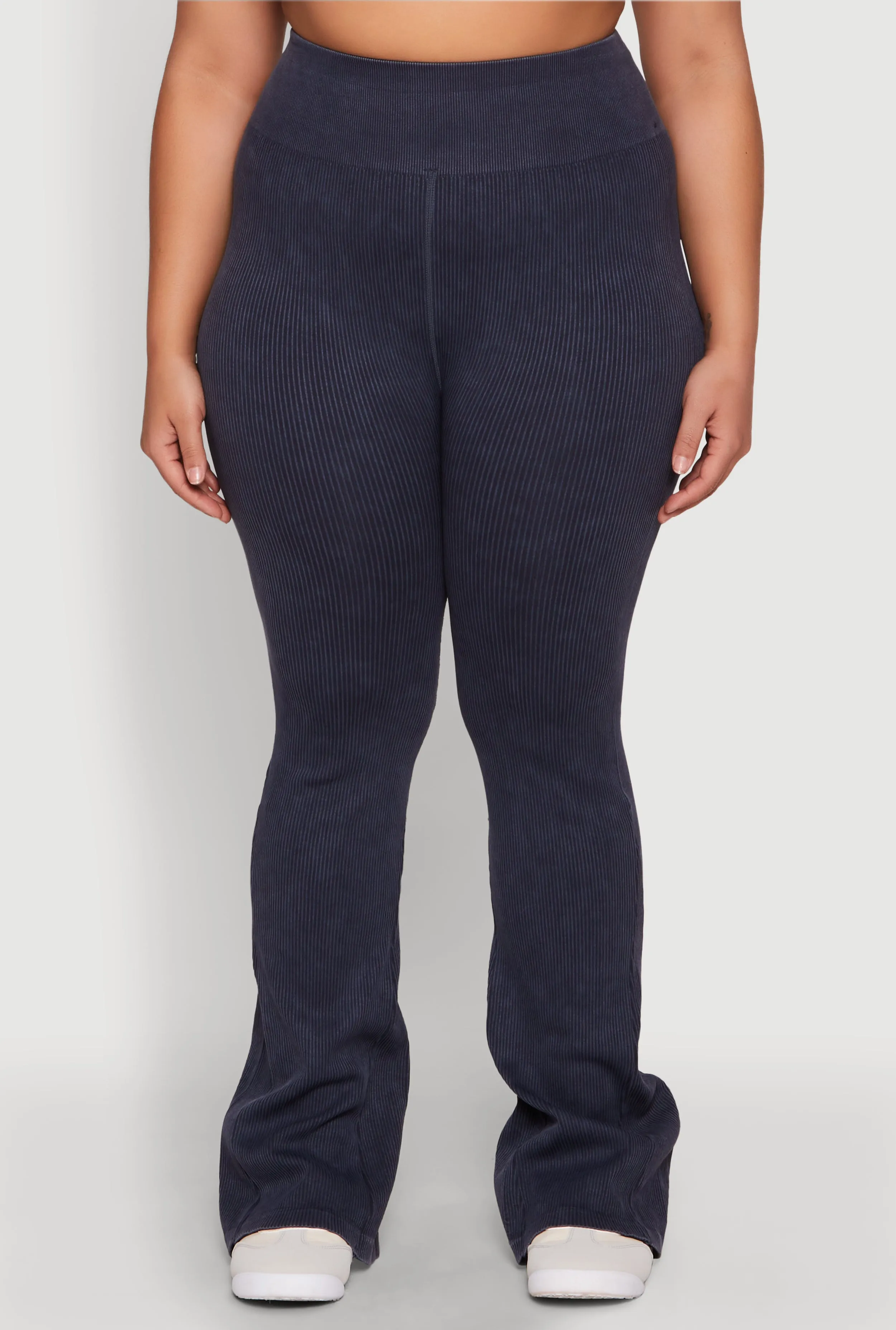 Plus Size Mineral Wash Ribbed Knit Boot Cut Pants sold by Rainbow product image thumbnail 3