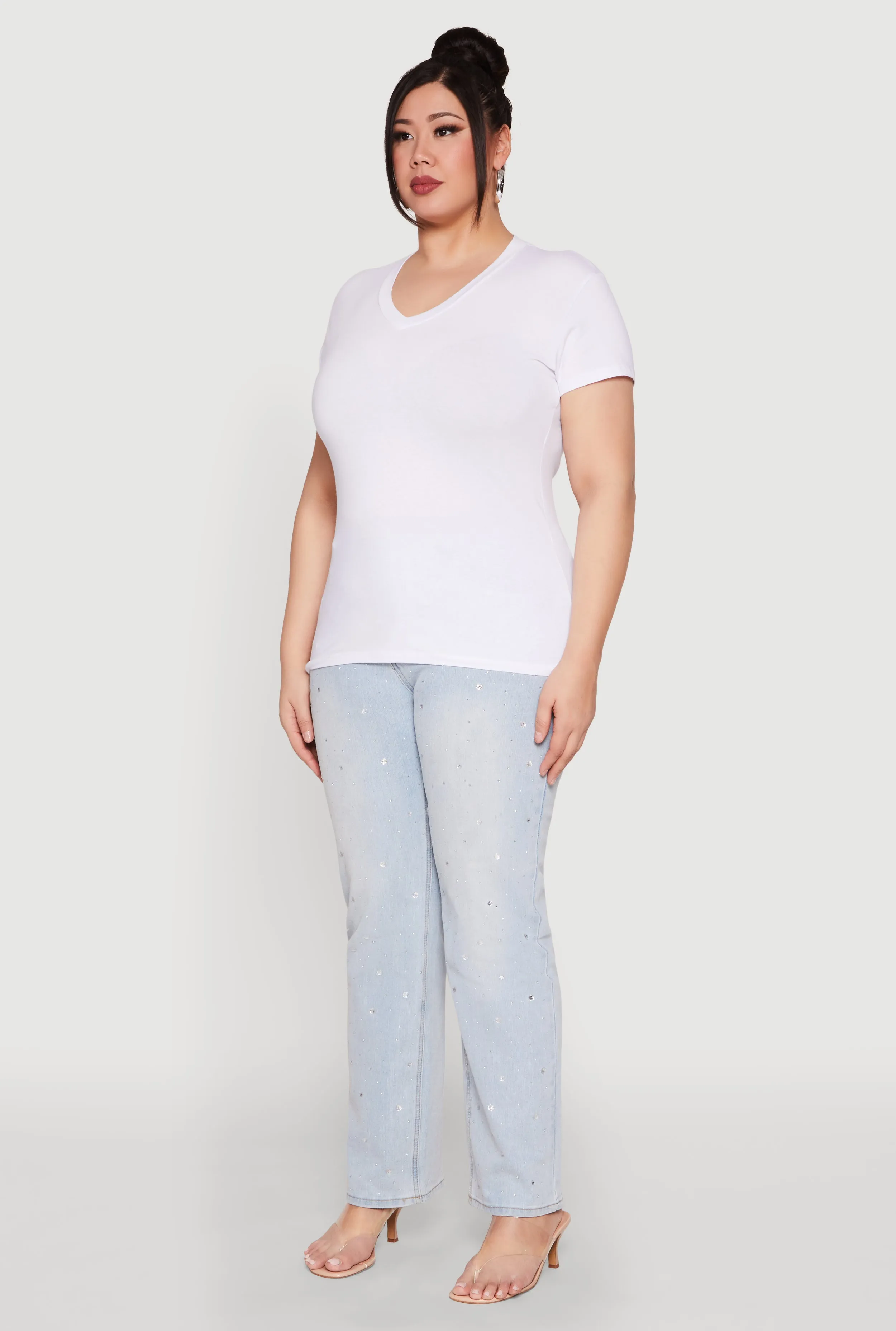 Plus Size V Neck Short Sleeve Top sold by Rainbow product image thumbnail 5