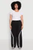 Plus Size Contrast Trim High Waisted Sweatpants sold by Rainbow