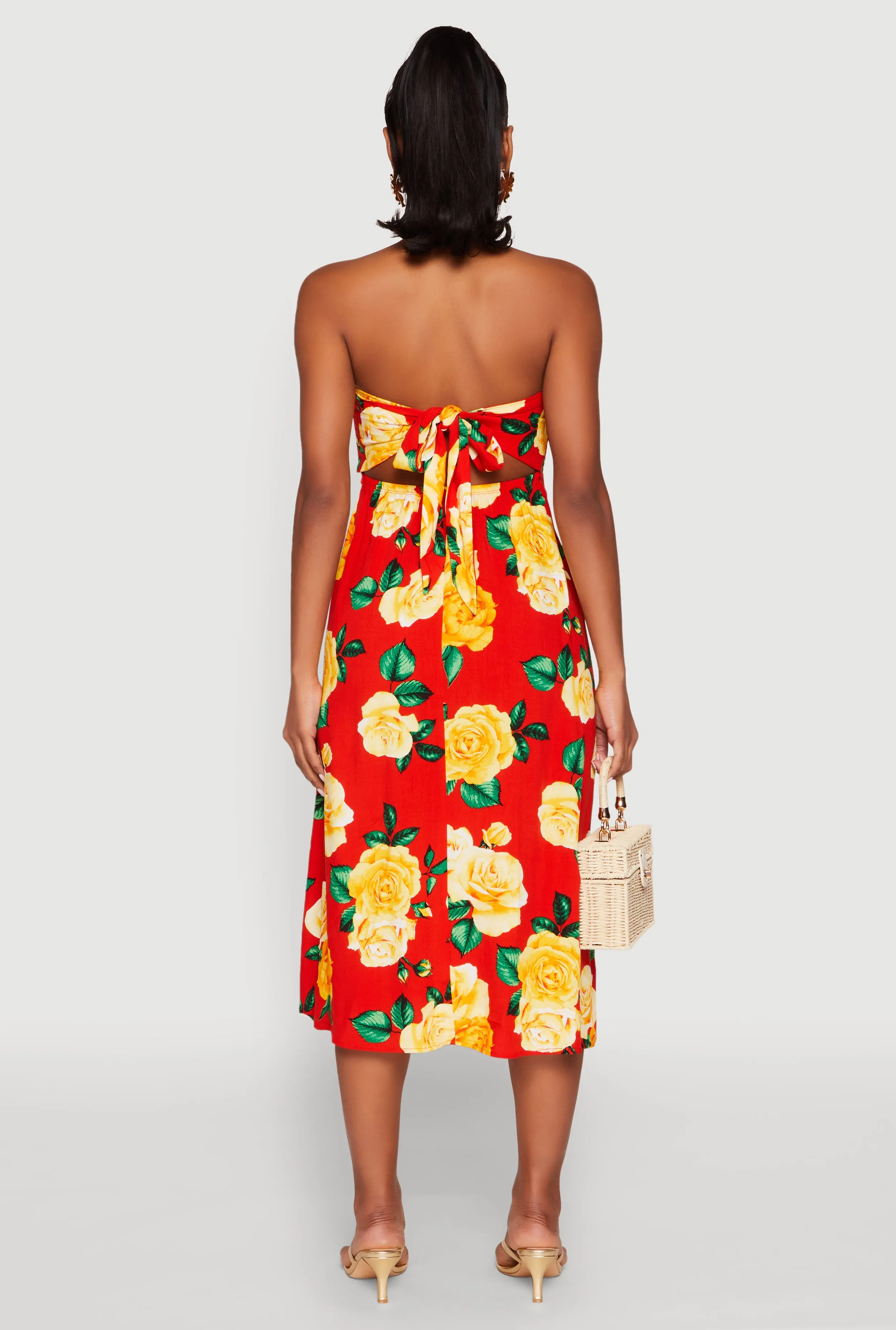 Almost Famous Floral Print Smocked Midi Dress sold by Rainbow product image thumbnail 5