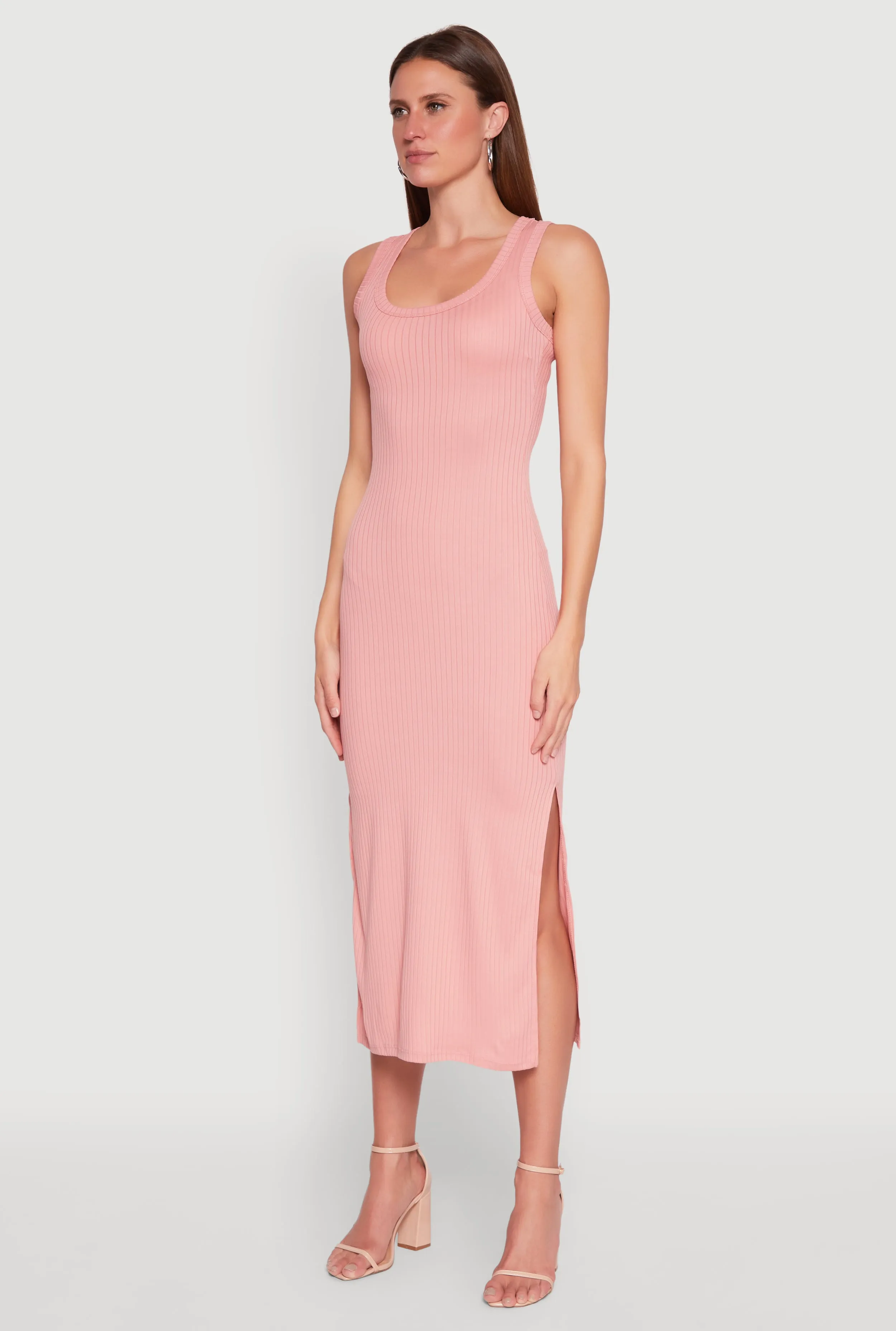 Ribbed Knit Scoop Neck Maxi Tank Dress sold by Rainbow product image thumbnail 3