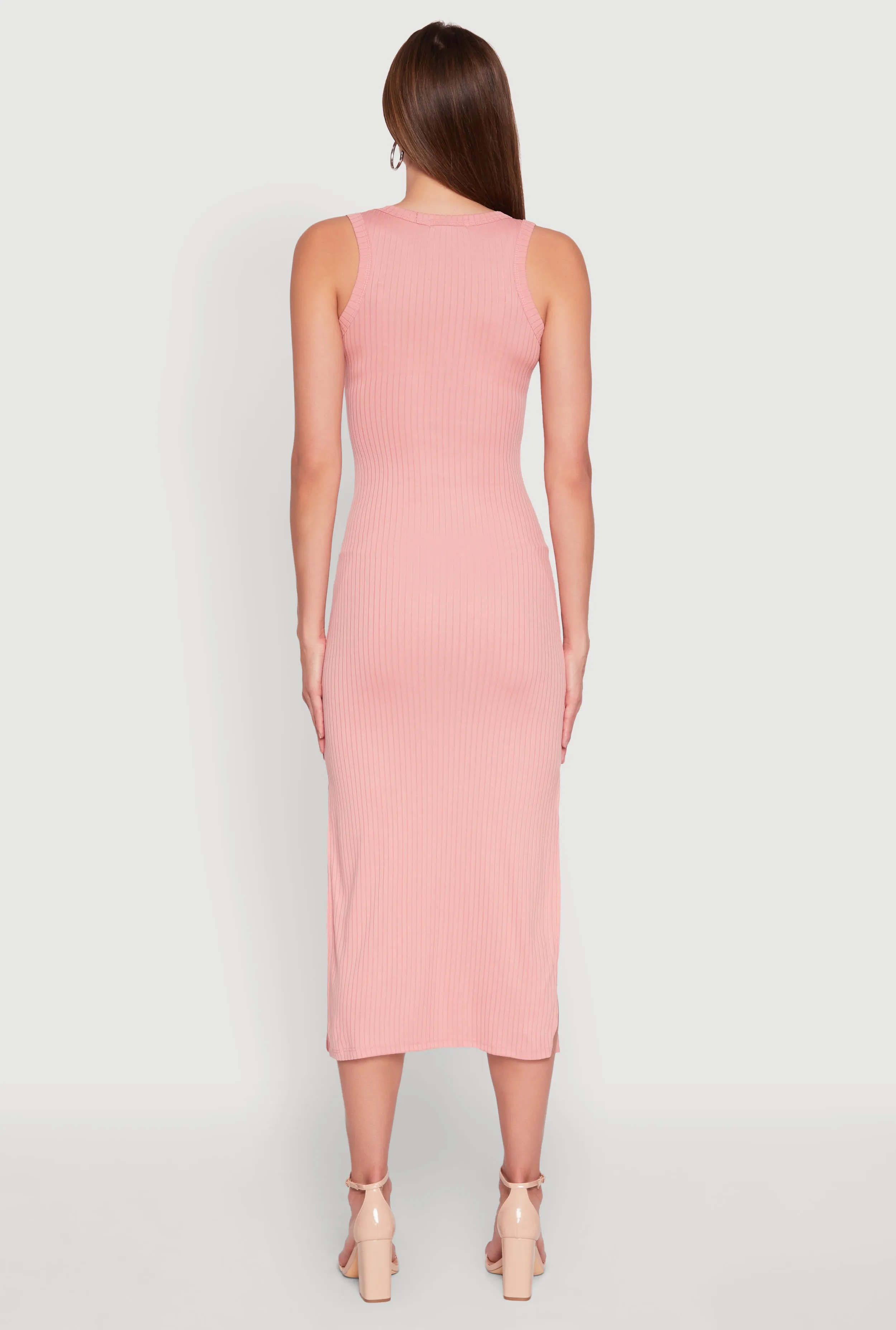 Ribbed Knit Scoop Neck Maxi Tank Dress sold by Rainbow product image thumbnail 5