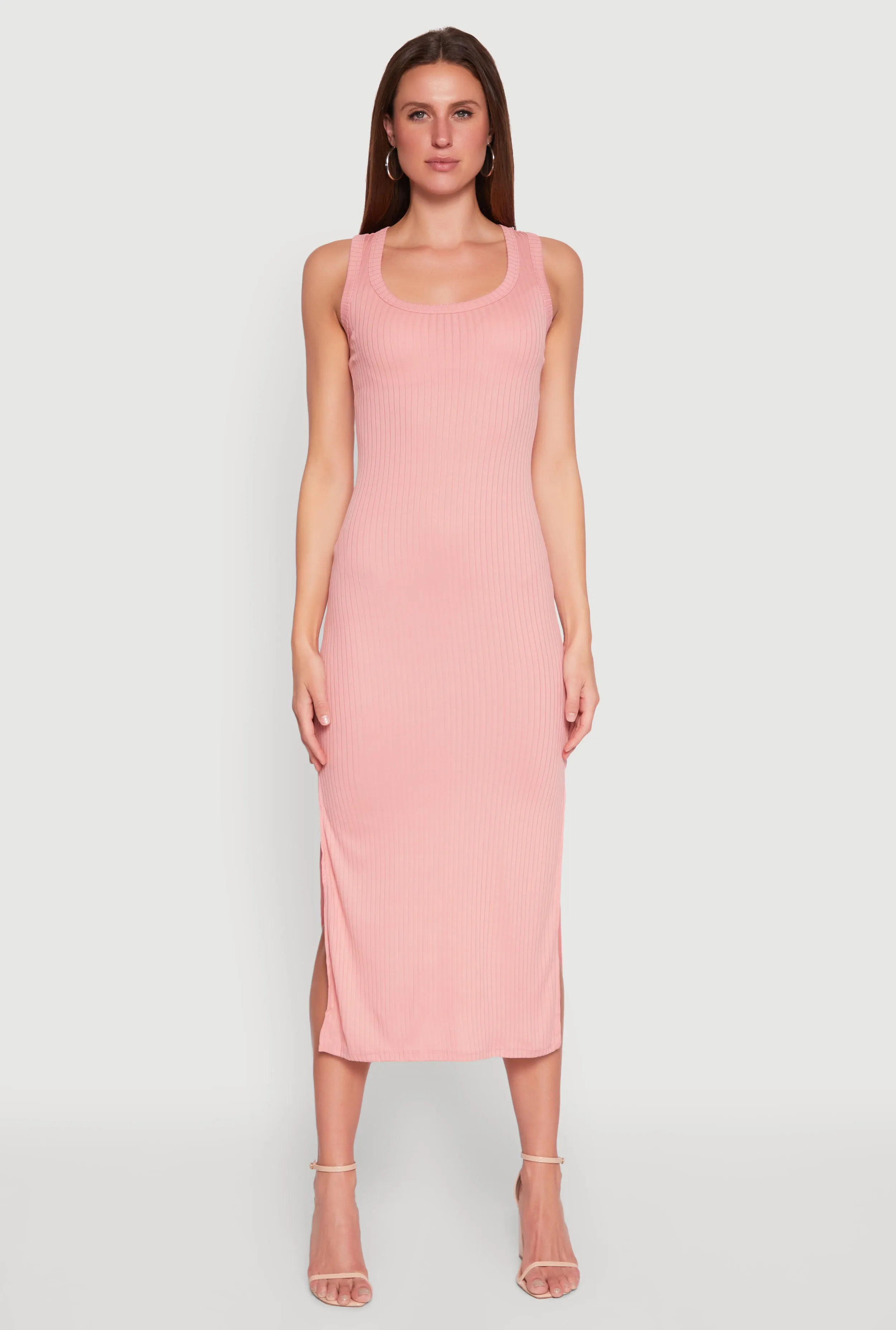 Ribbed Knit Scoop Neck Maxi Tank Dress sold by Rainbow product image thumbnail 2