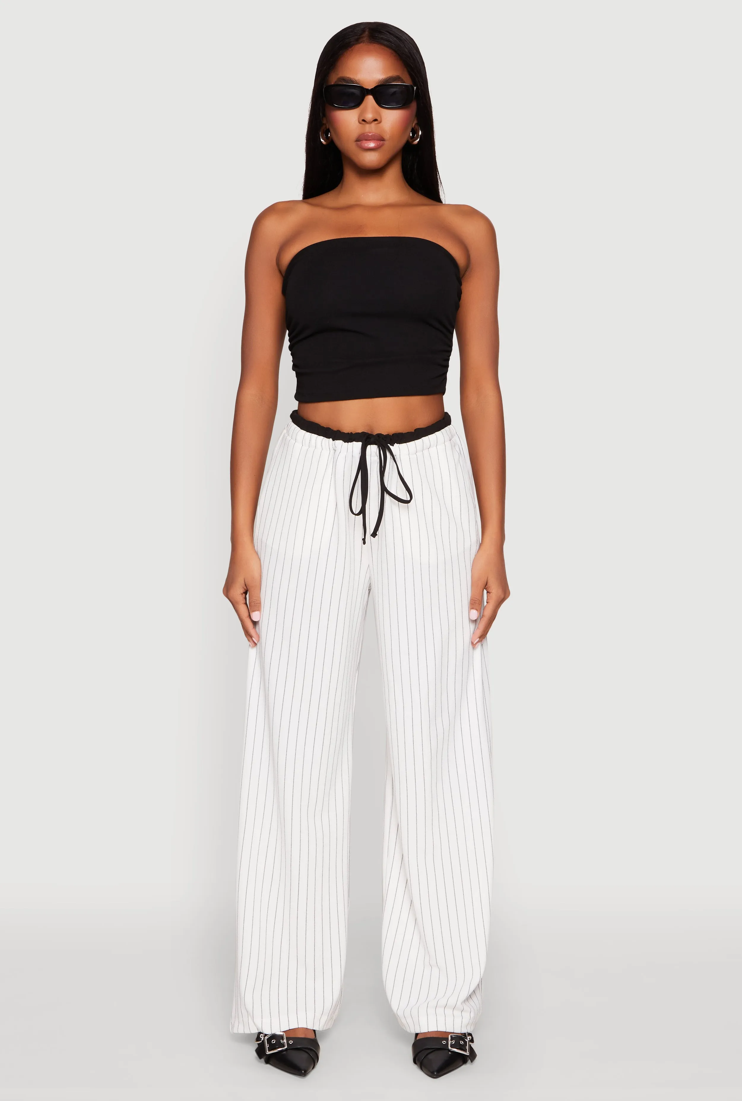 Side Ruched Cropped Tube Top sold by Rainbow product image thumbnail 3