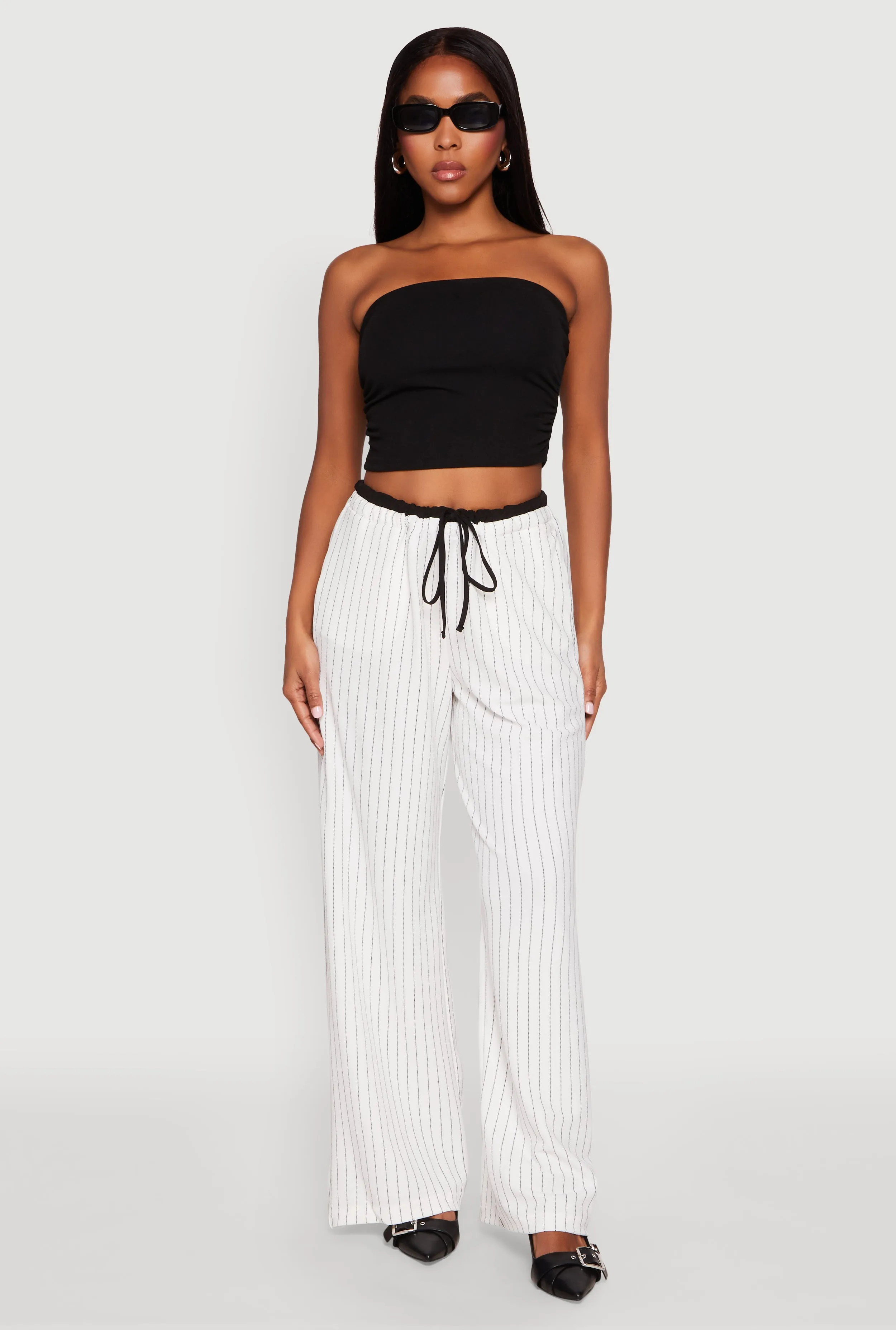 Side Ruched Cropped Tube Top sold by Rainbow