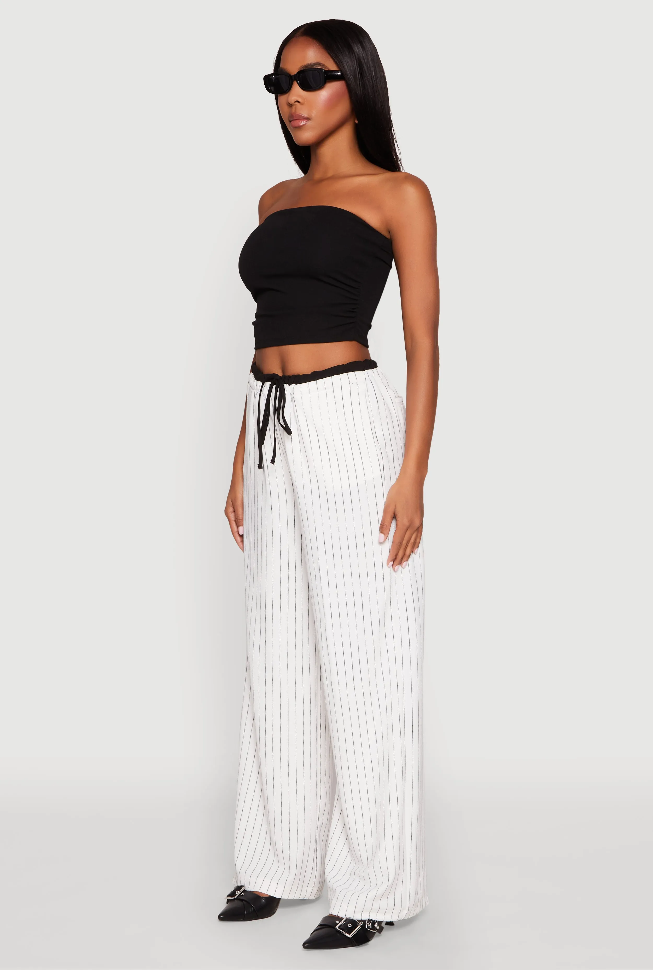 Side Ruched Cropped Tube Top sold by Rainbow product image thumbnail 5